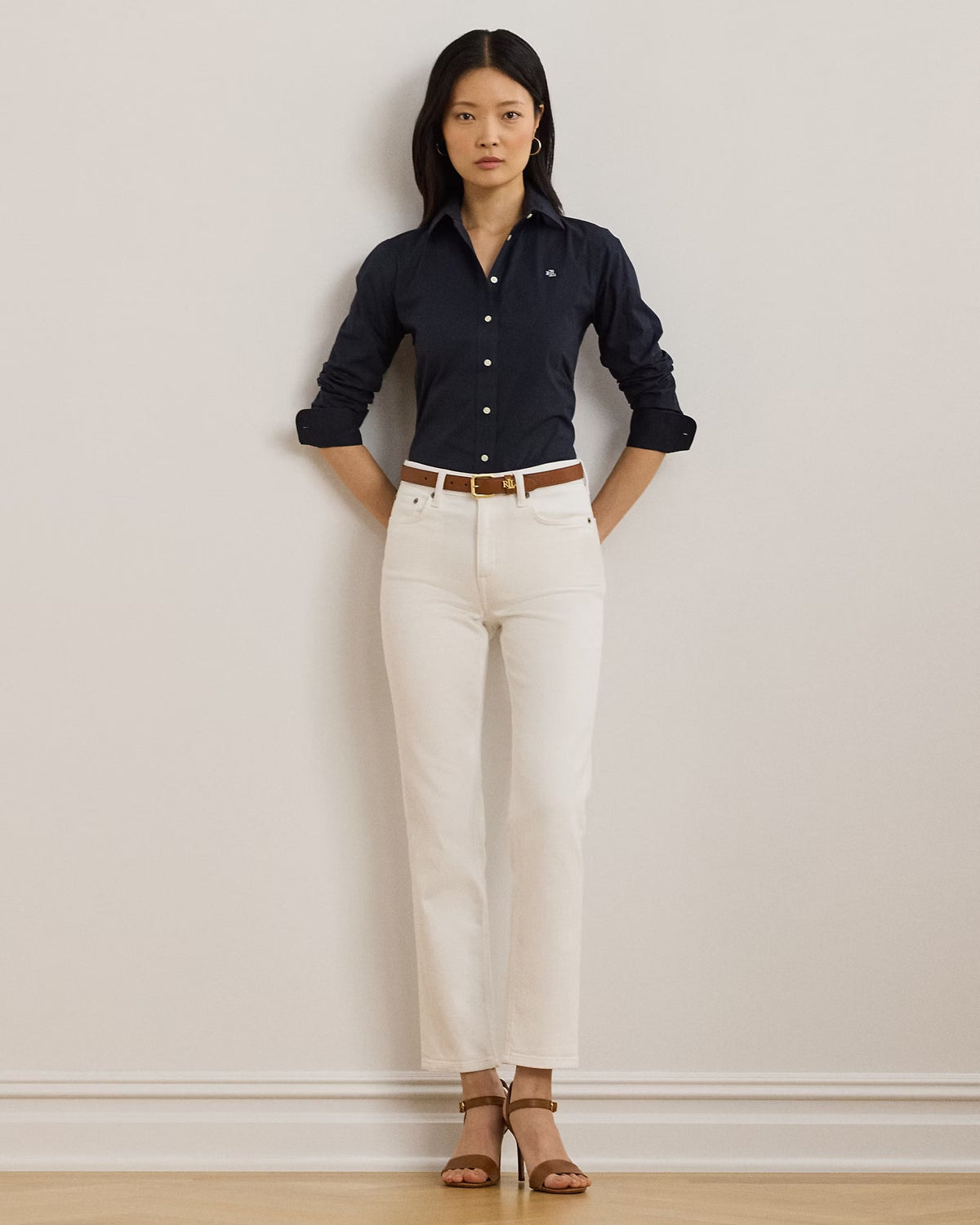 LAUREN RALPH LAUREN Camicia Donna JAMELKO-LONG SLEEVE-SHIRT 200684553 003 LAUREN NAVY gioboutiqueweb