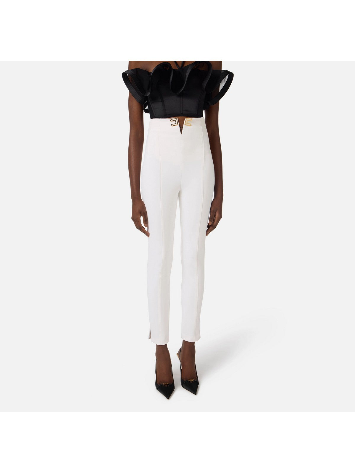 ELISABETTA FRANCHI Pantalone Donna PA16361E2 360 Avorio gioboutiqueweb