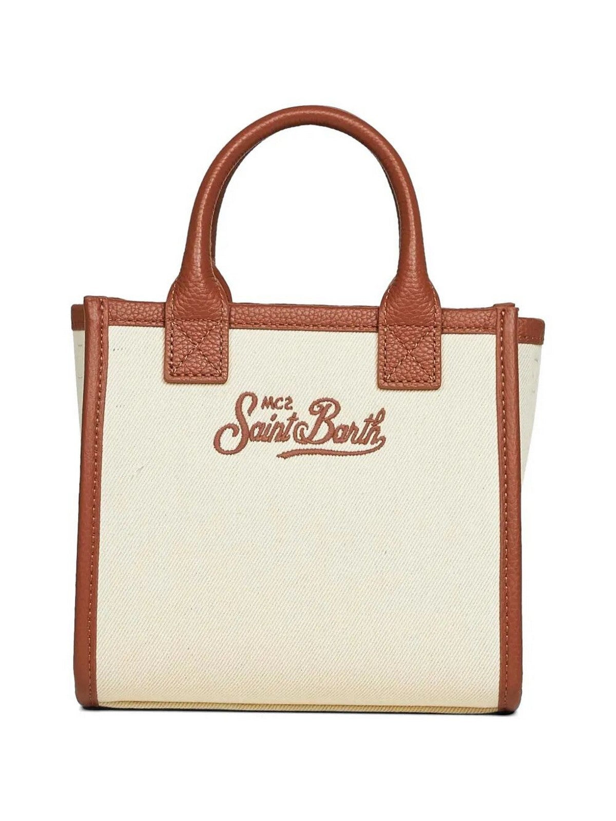 MC2 SAINT BARTH Borsa Donna VANITY BAG MINI 01517L CANVAS GRAIN LEATHER 1019 EMB gioboutiqueweb