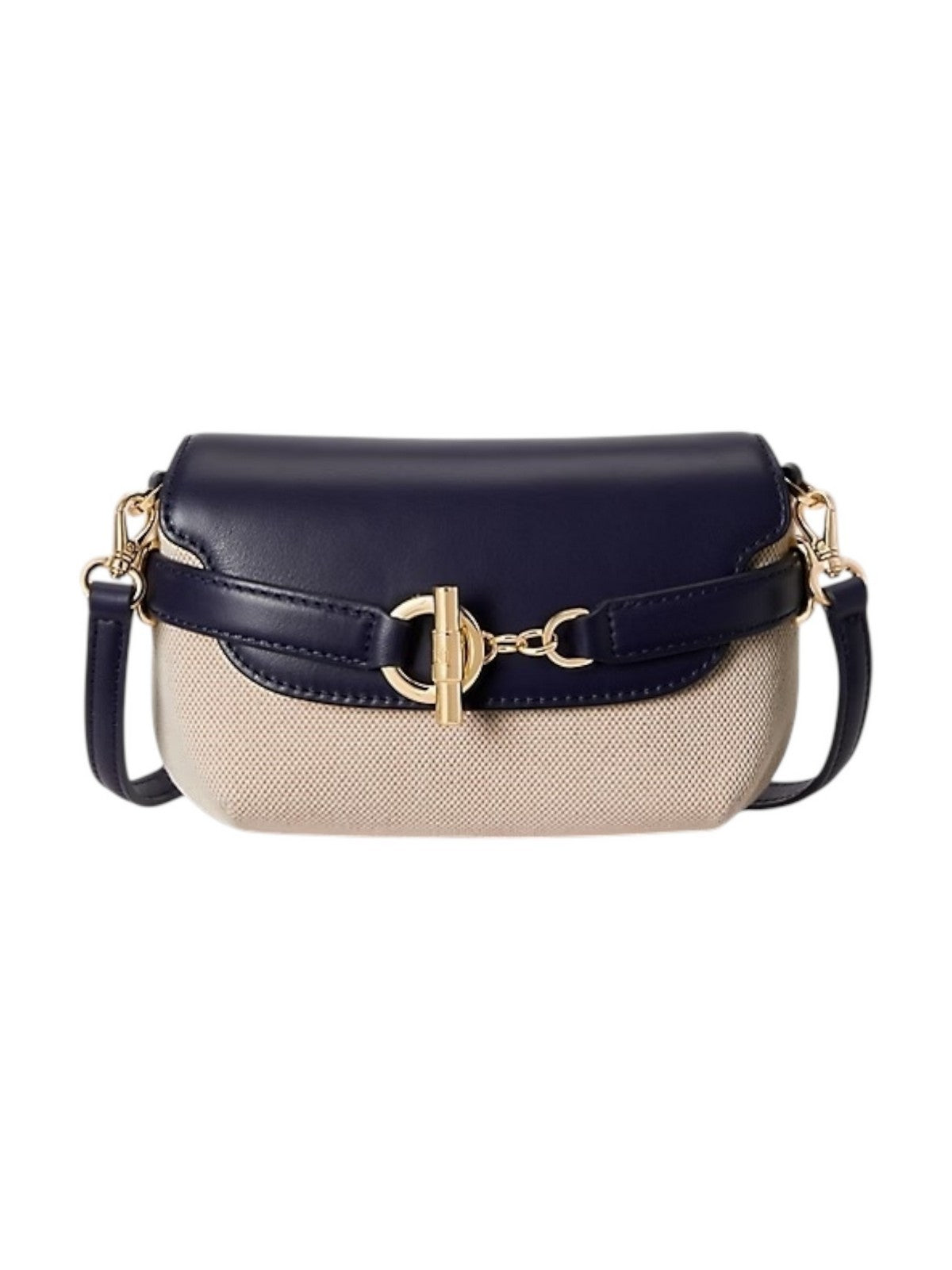 LAUREN RALPH LAUREN Borsa Donna BLKE SM CRS-CROSSBODY-SMALL 431P10121 001 NTRL/BUFF CANVAS/REFINED NAVY