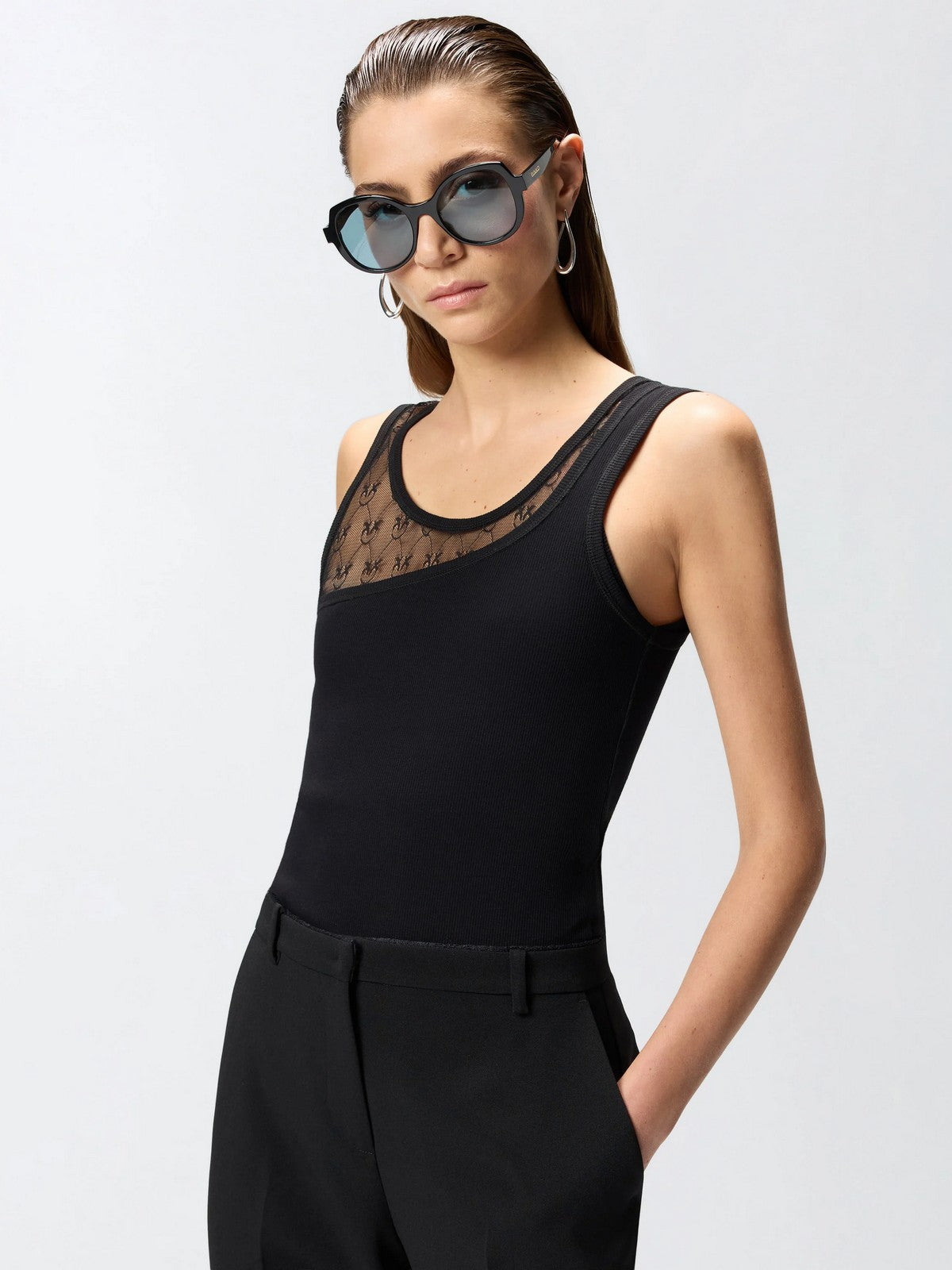 PINKO Canotta Donna CUPBOARD CANOTTA 106461-A362 Z99 NERO LIMOUSINE gioboutiqueweb