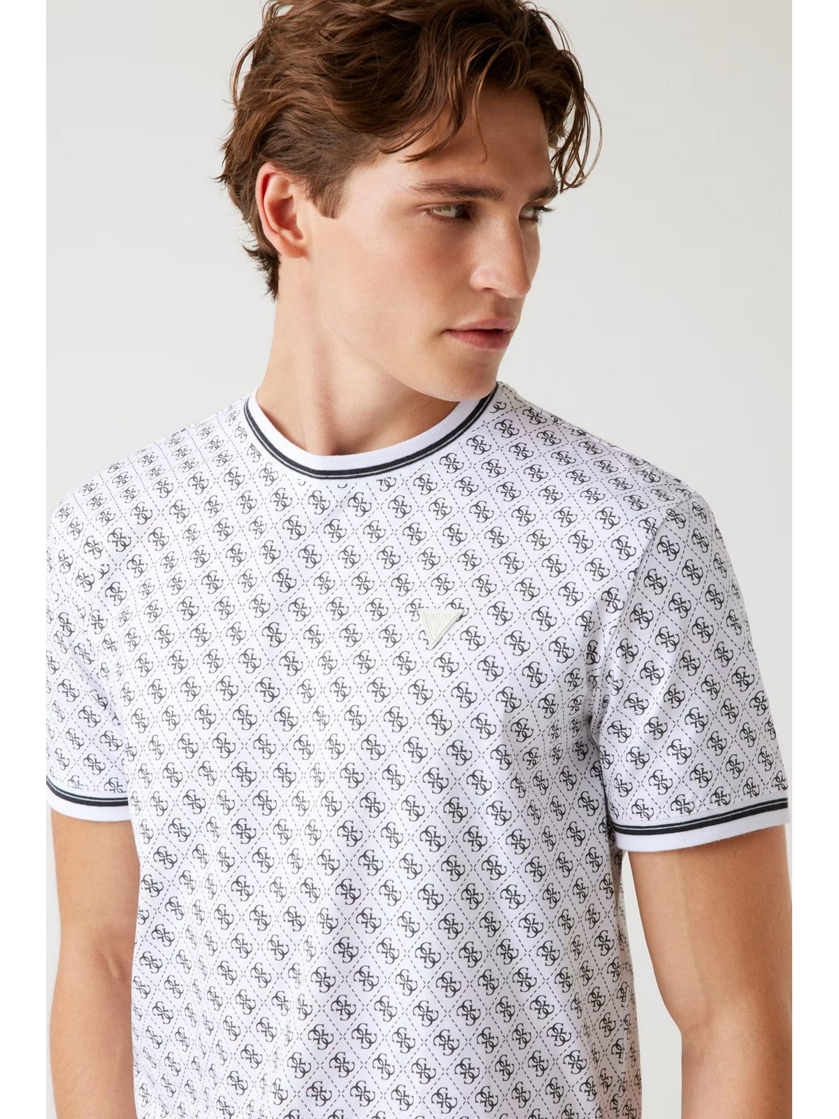 GUESS SPORT T-shirt Uomo MARSHALL T-SHIRT Z2YI05 J1314 P084 4G AOP SALT WHITE
