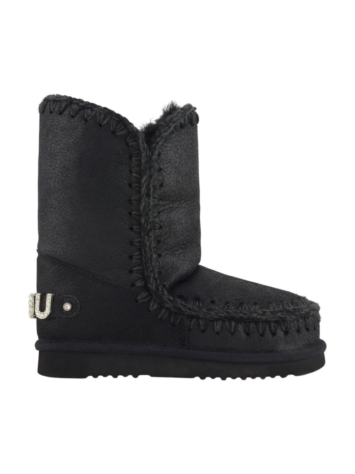 MOU Stivali e Stivaletti Donna Eskimo 24 rhinestones logo MU.FW101037B CBKG Cracked Black gioboutiqueweb