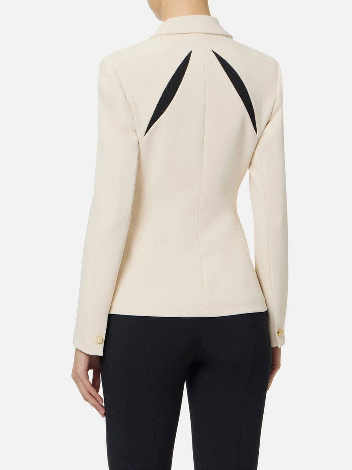 ELISABETTA FRANCHI Giacca Donna GI19861E2 E84 BURRO/NERO gioboutiqueweb