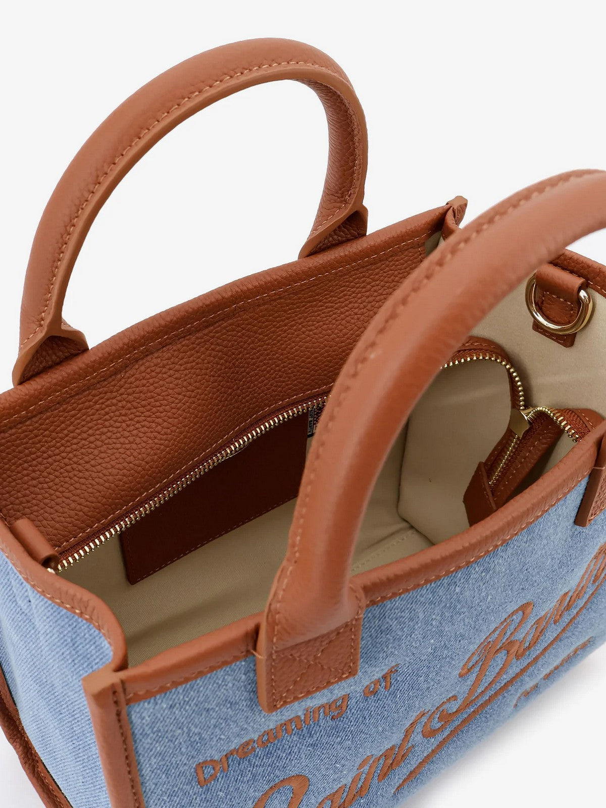 MC2 SAINT BARTH Borsa Donna VANITY BAG MIDI 01515L DENIM GRAIN LEATHER 19 EMB