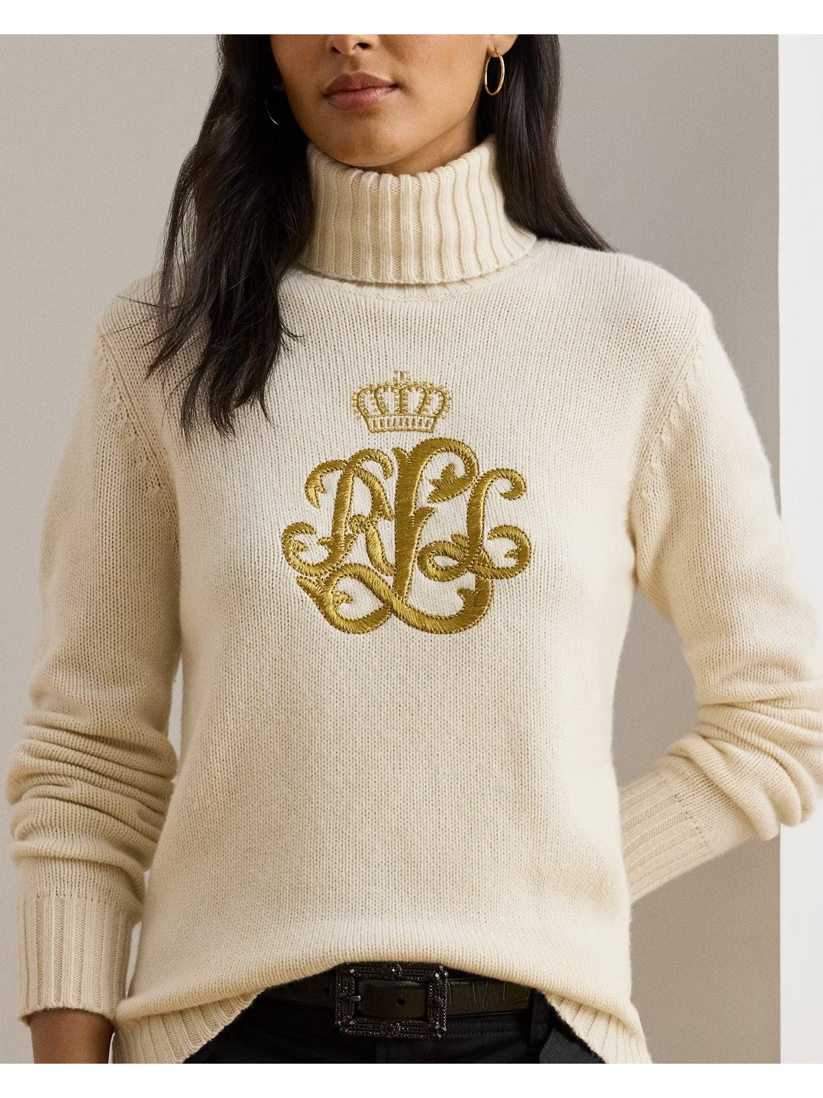 Lauren Ralph Lauren Maglione Dolcevita Woman Kexley-Long-Pullover 200979687 002 Mascarpone Cream