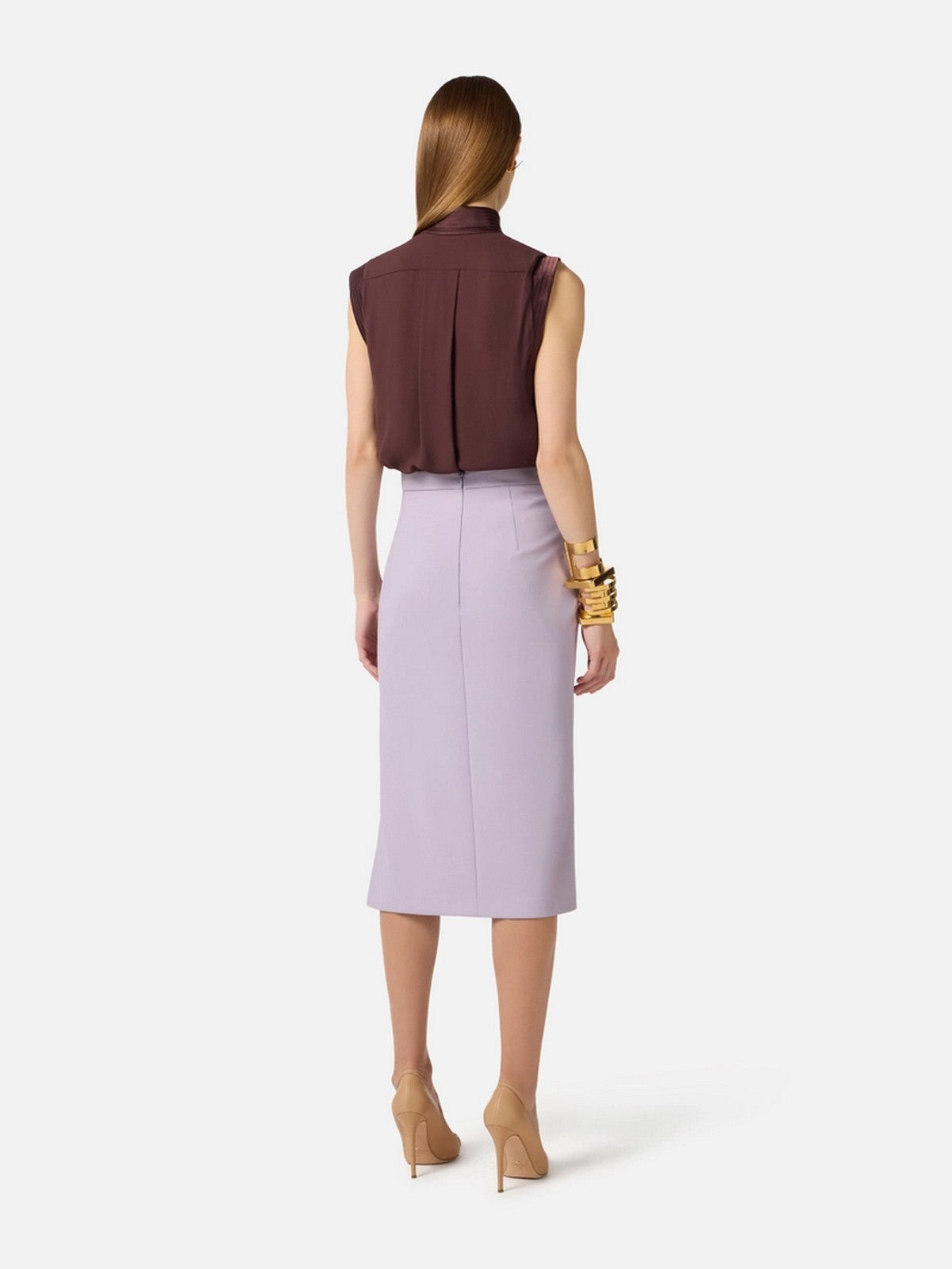 ELISABETTA FRANCHI Top Donna CA13461E2 644 CACAO gioboutiqueweb