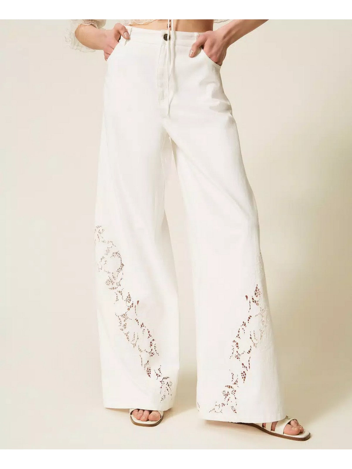 TWINSET Pantalone Donna 261TT2461 00282 NEVE gioboutiqueweb