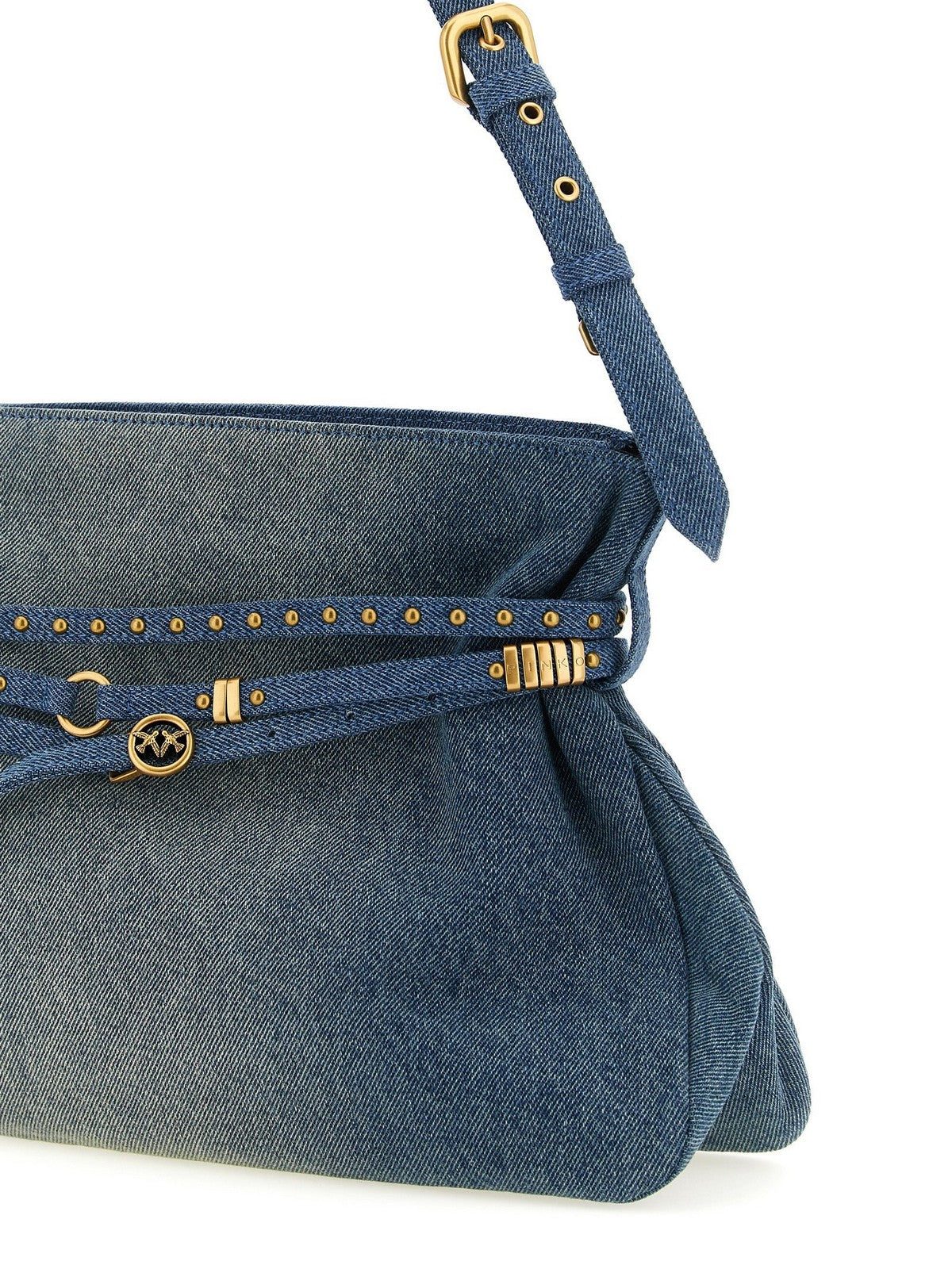 PINKO Borsa Donna BELT BAG BIG DENIM 105903-A31G PJDQ LAVAGGIO MEDIO-ANTIQUE GOLD gioboutiqueweb