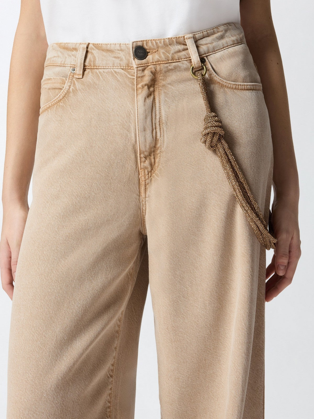 PINKO Jeans Donna LAURYN LOOSE BULL 104601-A33R C88 BEIGE-MACROCISTIDE gioboutiqueweb