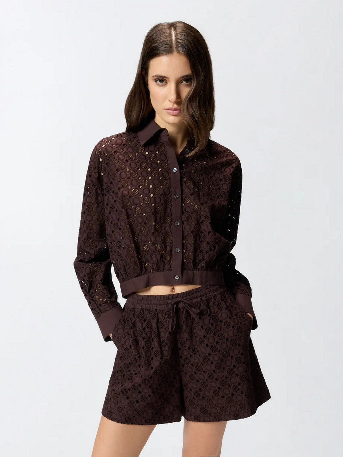 PINKO Camicia Donna CHARITA CAMICIA 106277-A35P M28 Marrone gioboutiqueweb
