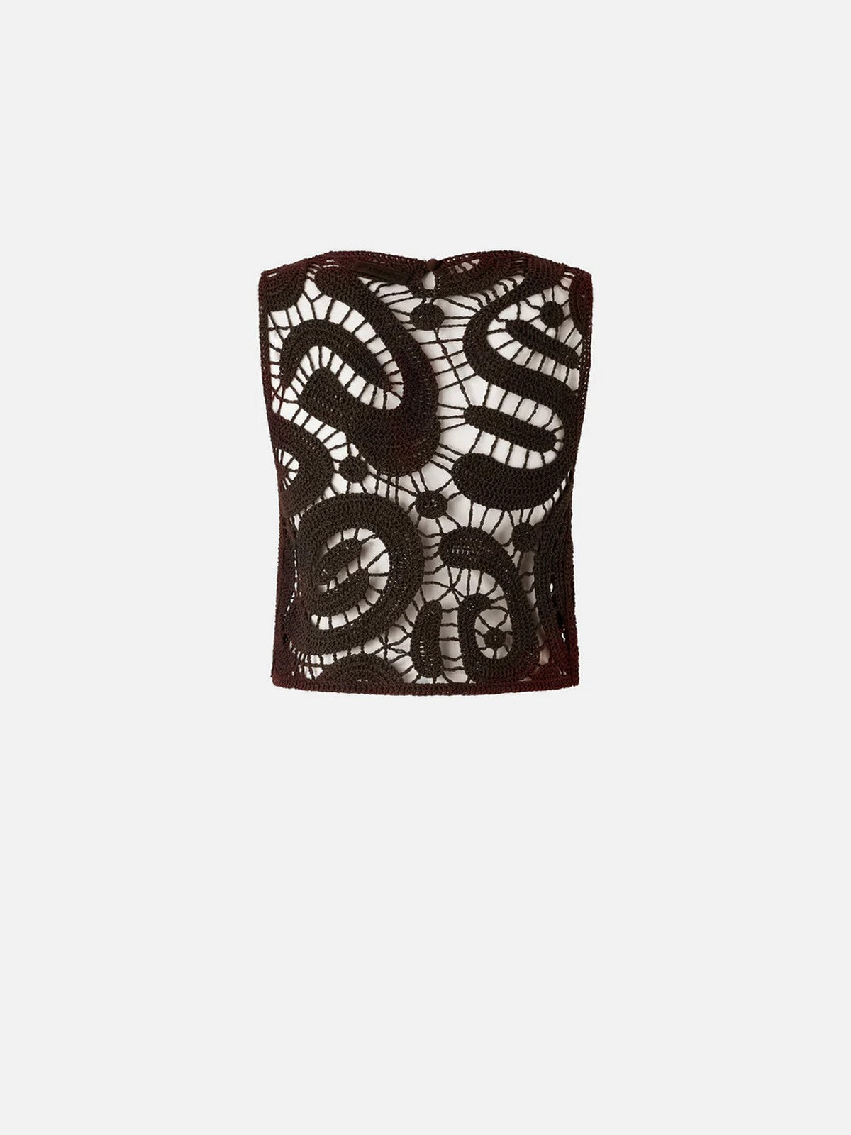 PINKO Top Donna ERUZIONE TOP CROCHET GEOMETRIC 106438-A354 M05 MARRONE JAVA gioboutiqueweb