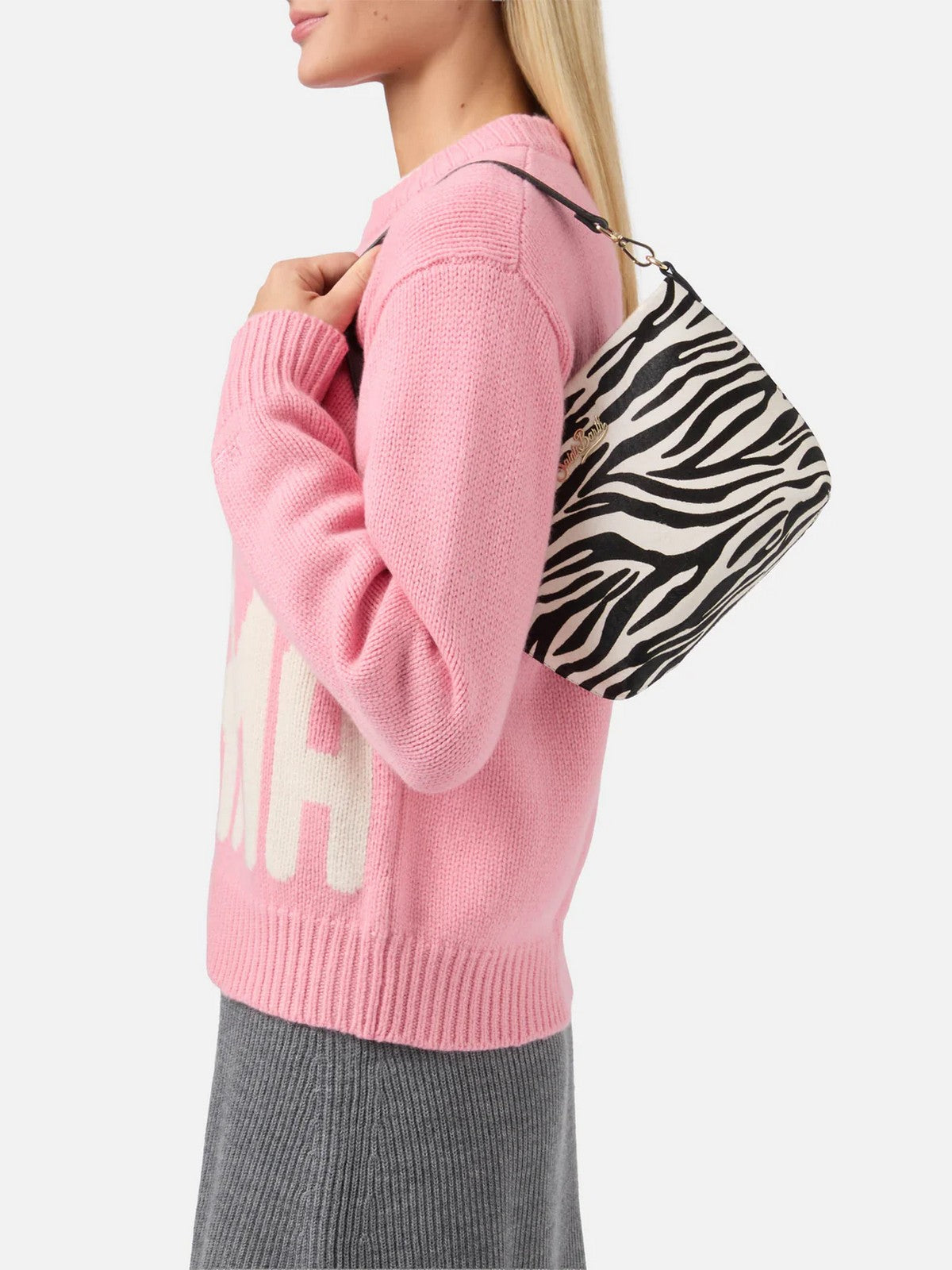 MC2 SAINT BARTH Pochette Donna ALINE BAG 00711I ZEBRA BRUSHED LEATHER 10