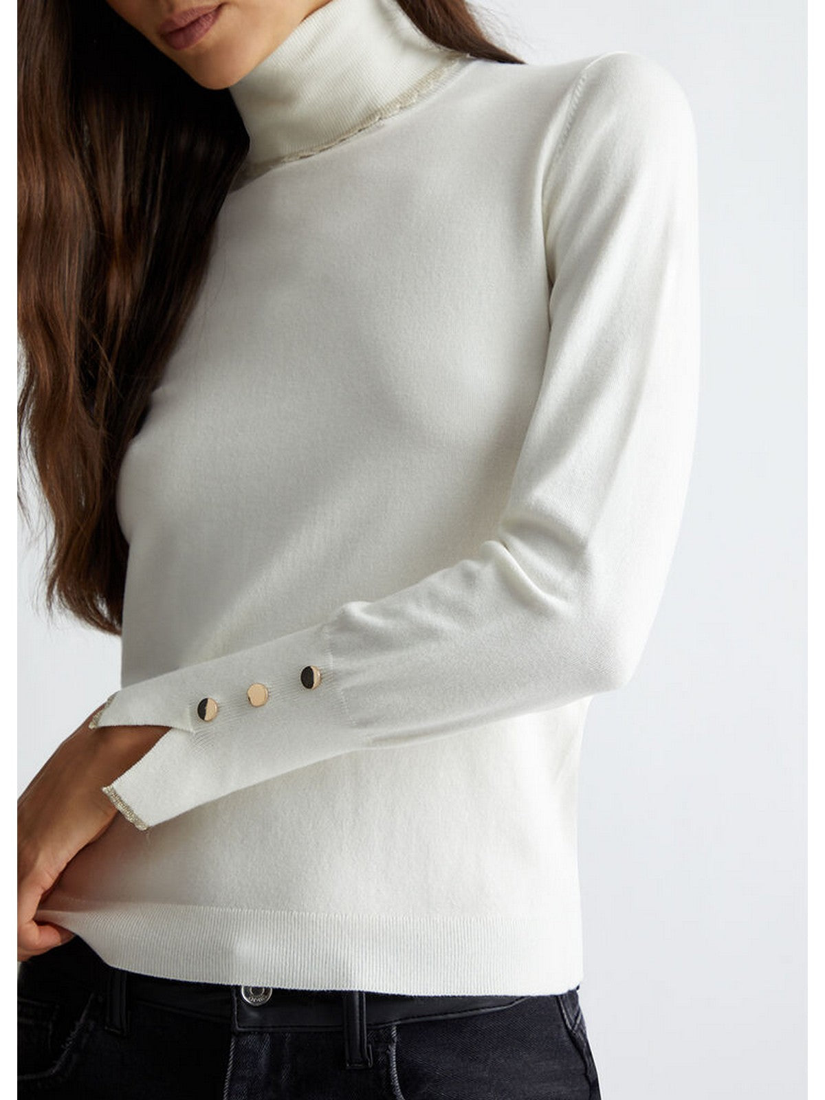 LIU JO WHITE Maglione dolcevita Donna WF4008MS49I 10701 Bianco gioboutiqueweb