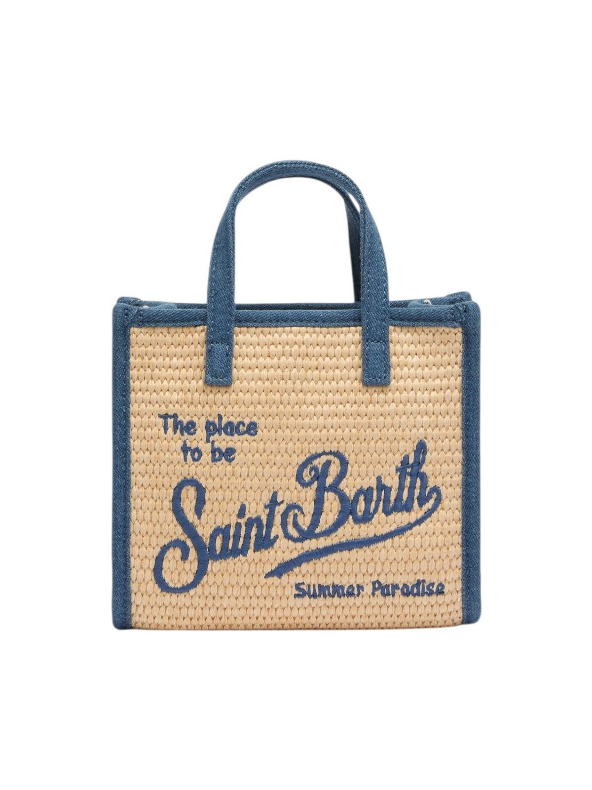 MC2 SAINT BARTH Borsa Donna VIVIAN MINI STRAW 02778L 11 DENIM EMB