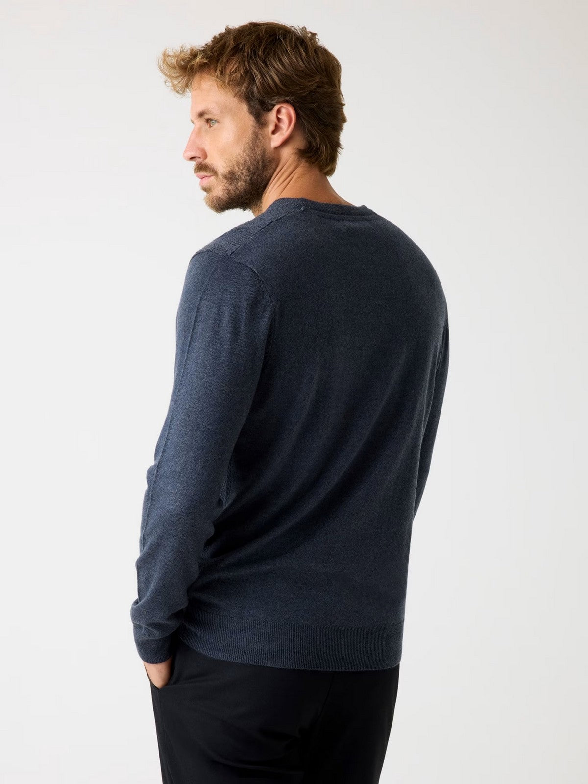 GUESS Maglione Uomo JAMAAR CN STITCHED SWTR M5BR08 Z0432 H71W MARINE HEATHER