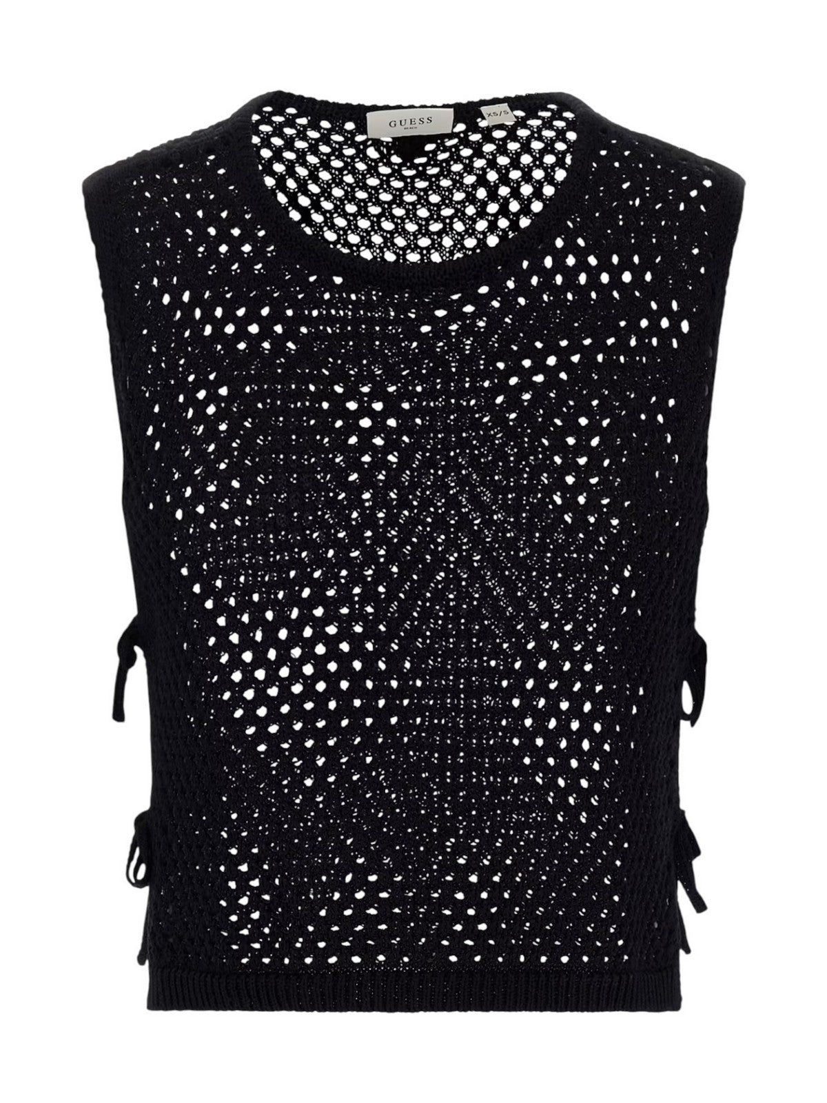 GUESS BEACHWEAR Top Donna LUNA TOP SWTR E6GR01 Z5632 JBLK Jet Black A996 gioboutiqueweb