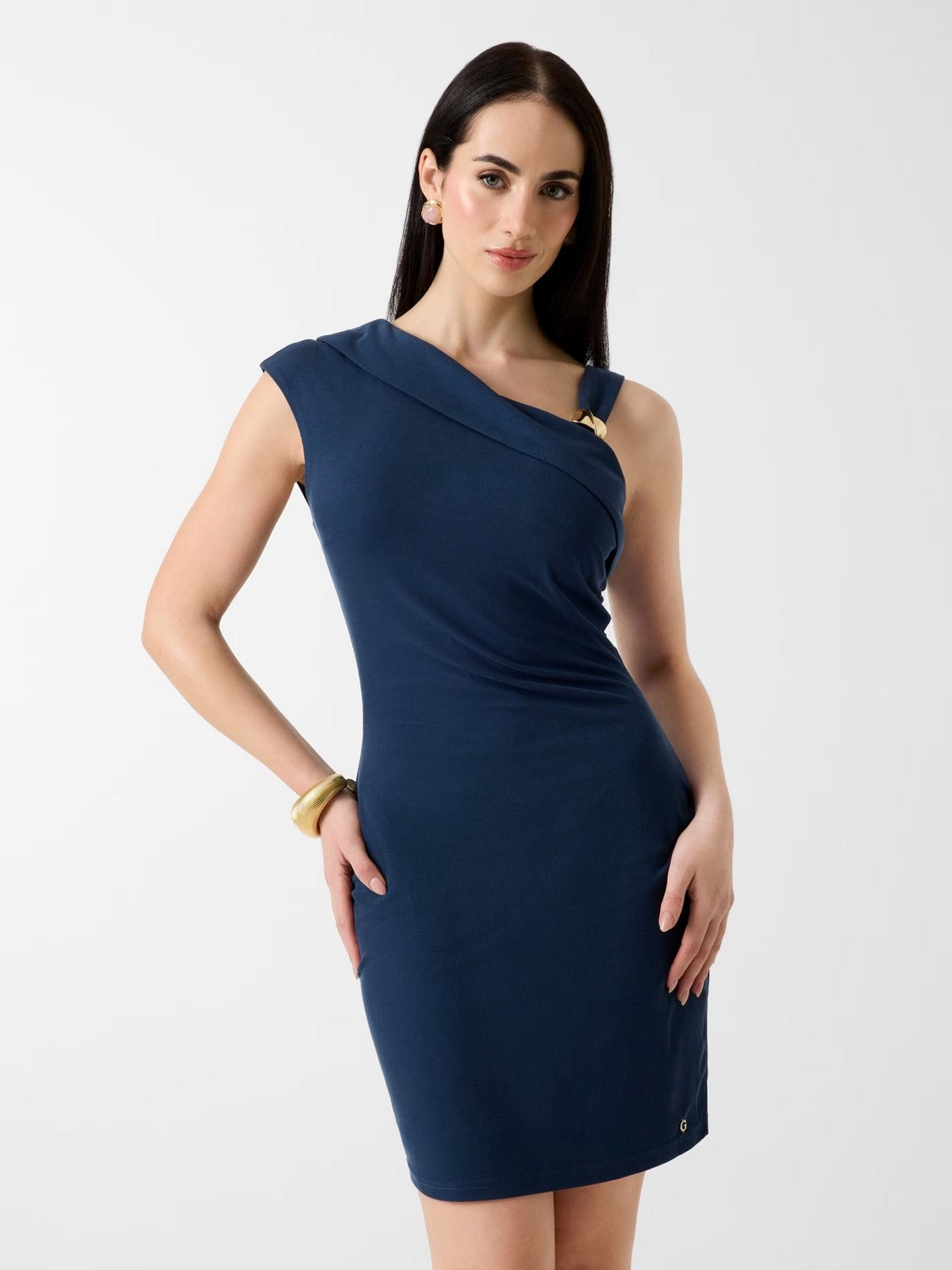 GUESS Abito Donna BRIGITTE MINI DRESS W6GK23 K3017 G7P1 BLACKENED BLUE gioboutiqueweb
