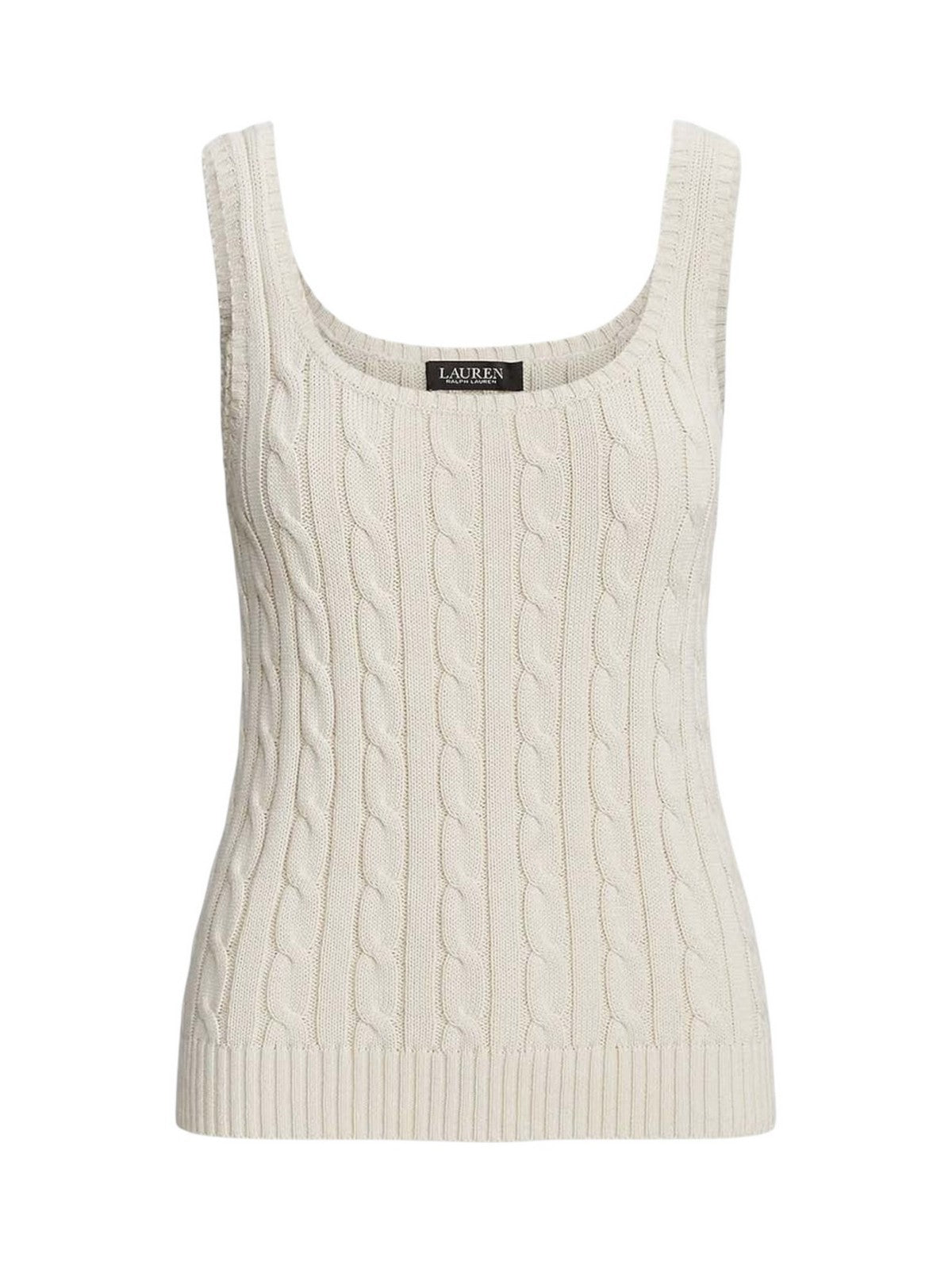 LAUREN RALPH LAUREN Camiseta sin mangas para mujer RIDUAN-SLEEVES-PULLOVER 200862152 001 MASCARPONE CREMA