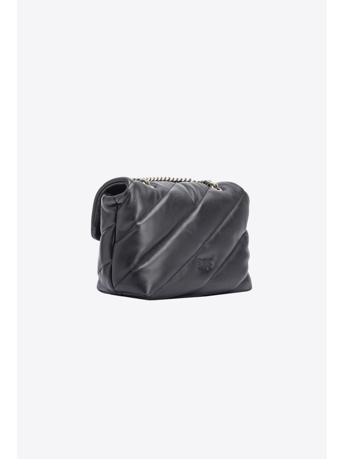 PINKO Borsa Donna Love Puff Mini Cl Sheep Nappa 100039-A0F2 Z99O NERO-OLD SILVER gioboutiqueweb