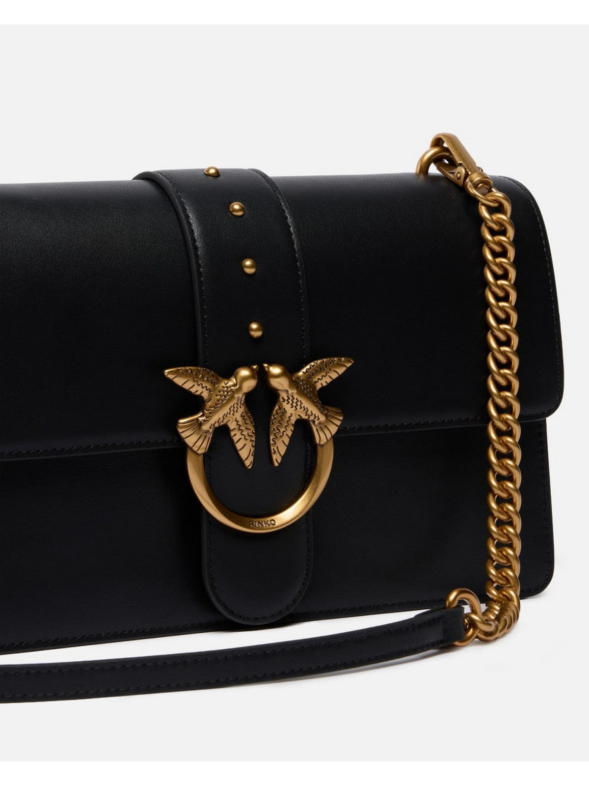 PINKO Borsa Donna LOVE ONE CLASSIC ST. CL 105857-A0F1 Z99Q NERO-ANTIQUE GOLD gioboutiqueweb