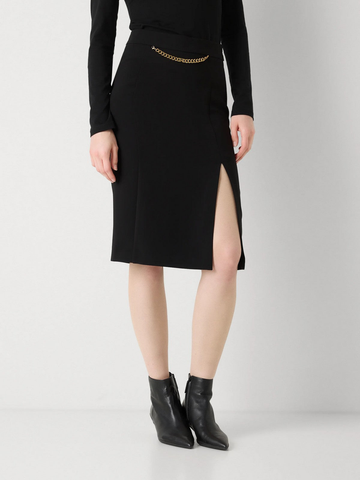 MARCIANO Gonna Donna ELLA W/CHAIN MIDI SKIRT 5YGD07 7357A JBLK Jet Black A996