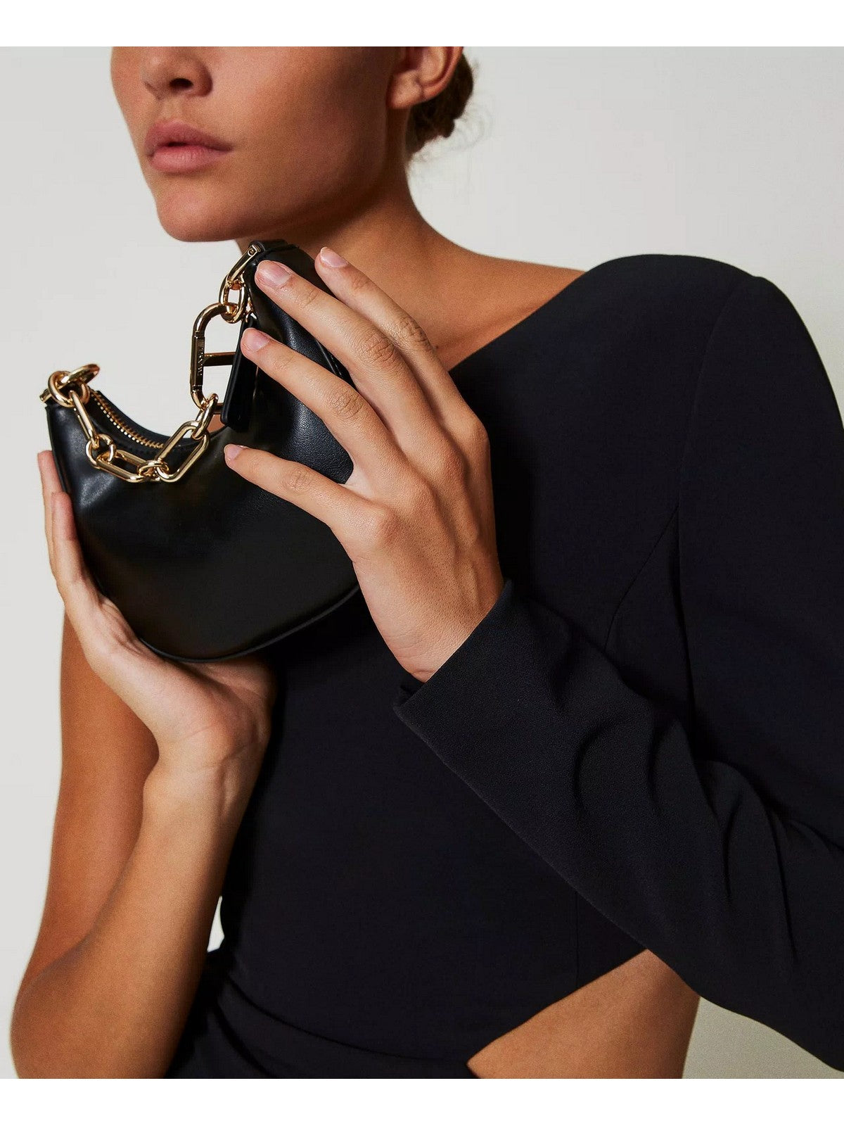 TWINSET Borsa Donna CROISSANT 242TB7220 00006 Nero gioboutiqueweb