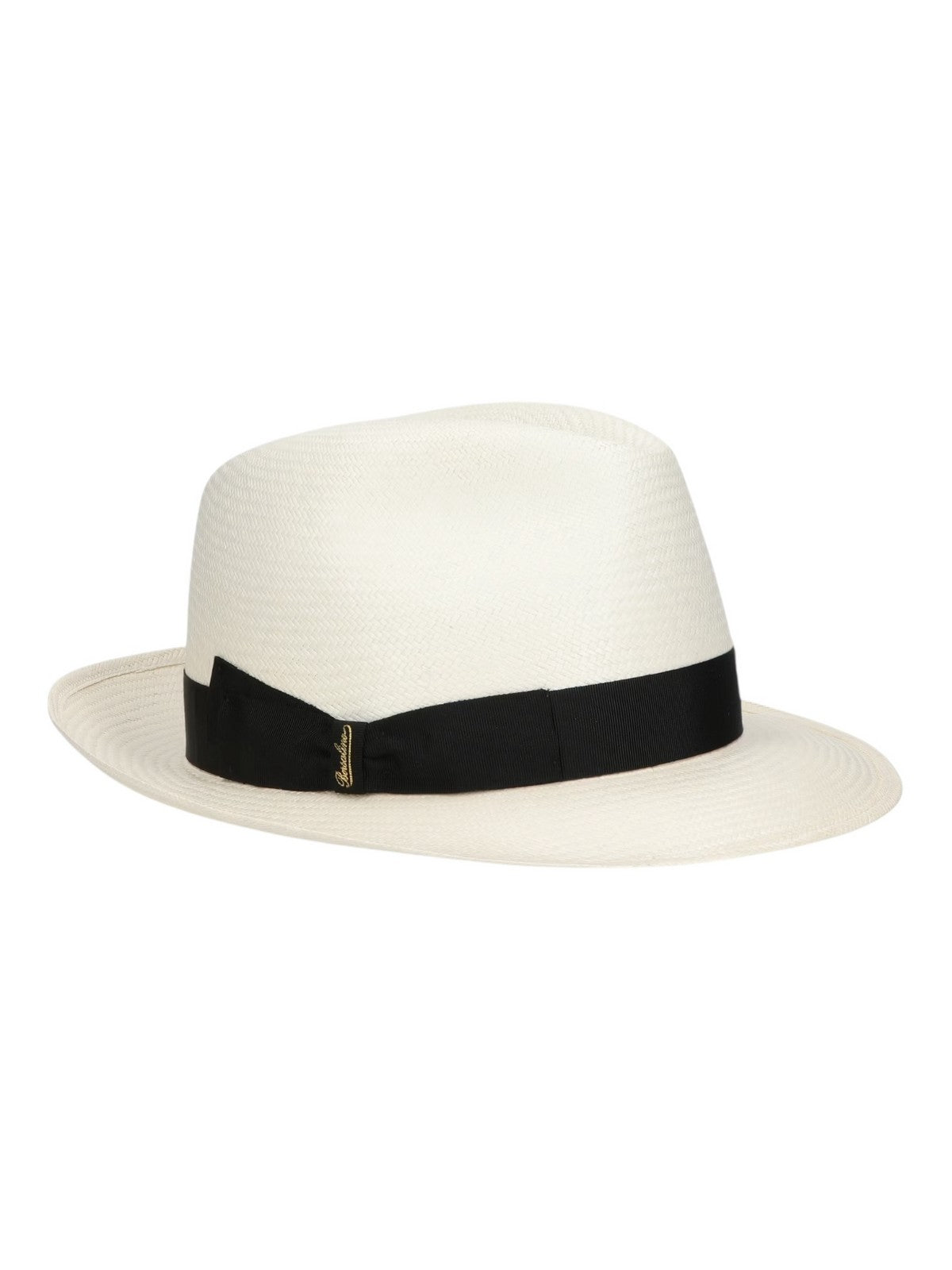 BORSALINO Cappello Donna 1991 01A1 Sbiancato cinta nera gioboutiqueweb