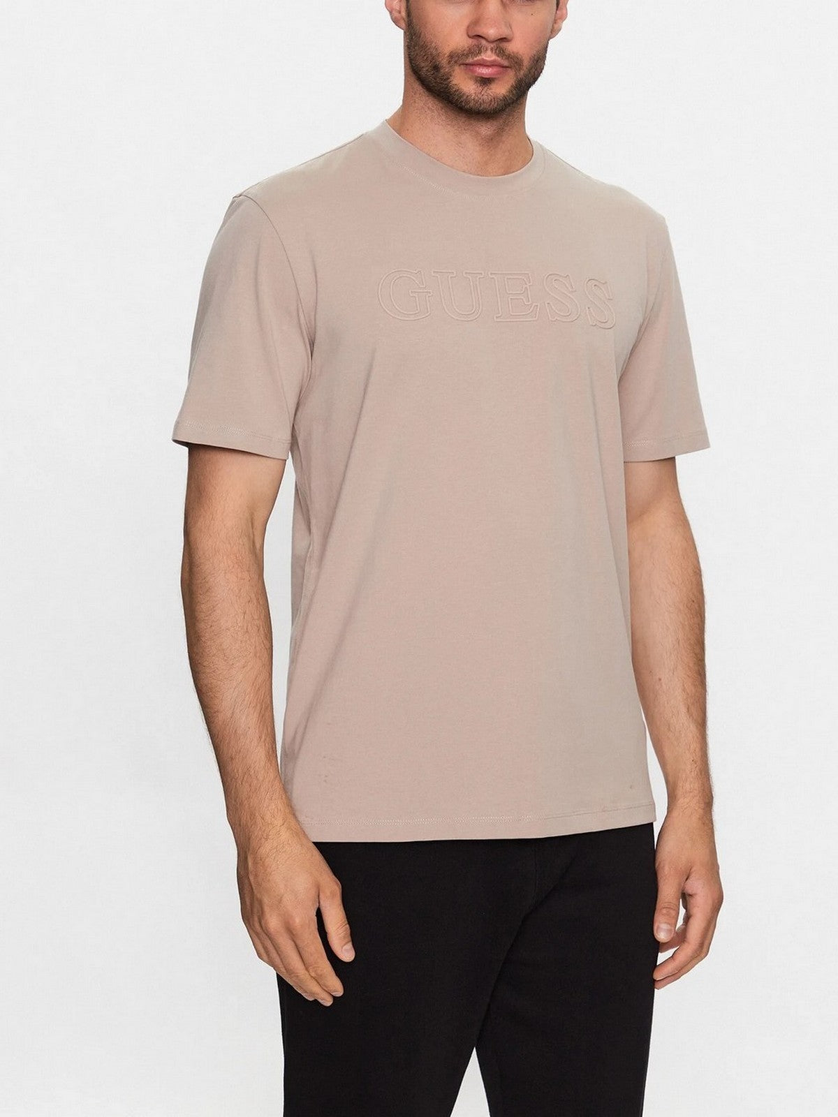 GUESS SPORT T-shirt Uomo SS ALPHY T-SHIRT Z2YI11 J1314 G1CA Beige gioboutiqueweb