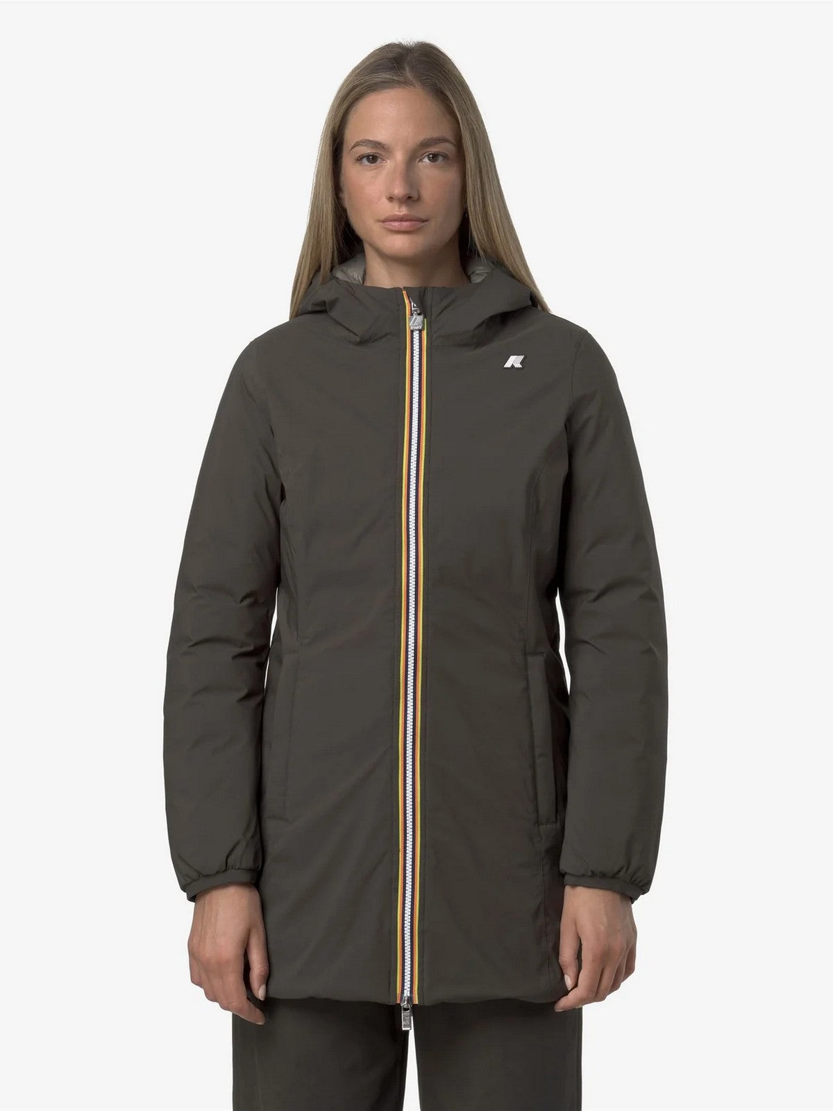 K-WAY Giubbino Donna DENISE ST THERMO DOUBLE K8134CW B42 Black Olive - Green gioboutiqueweb