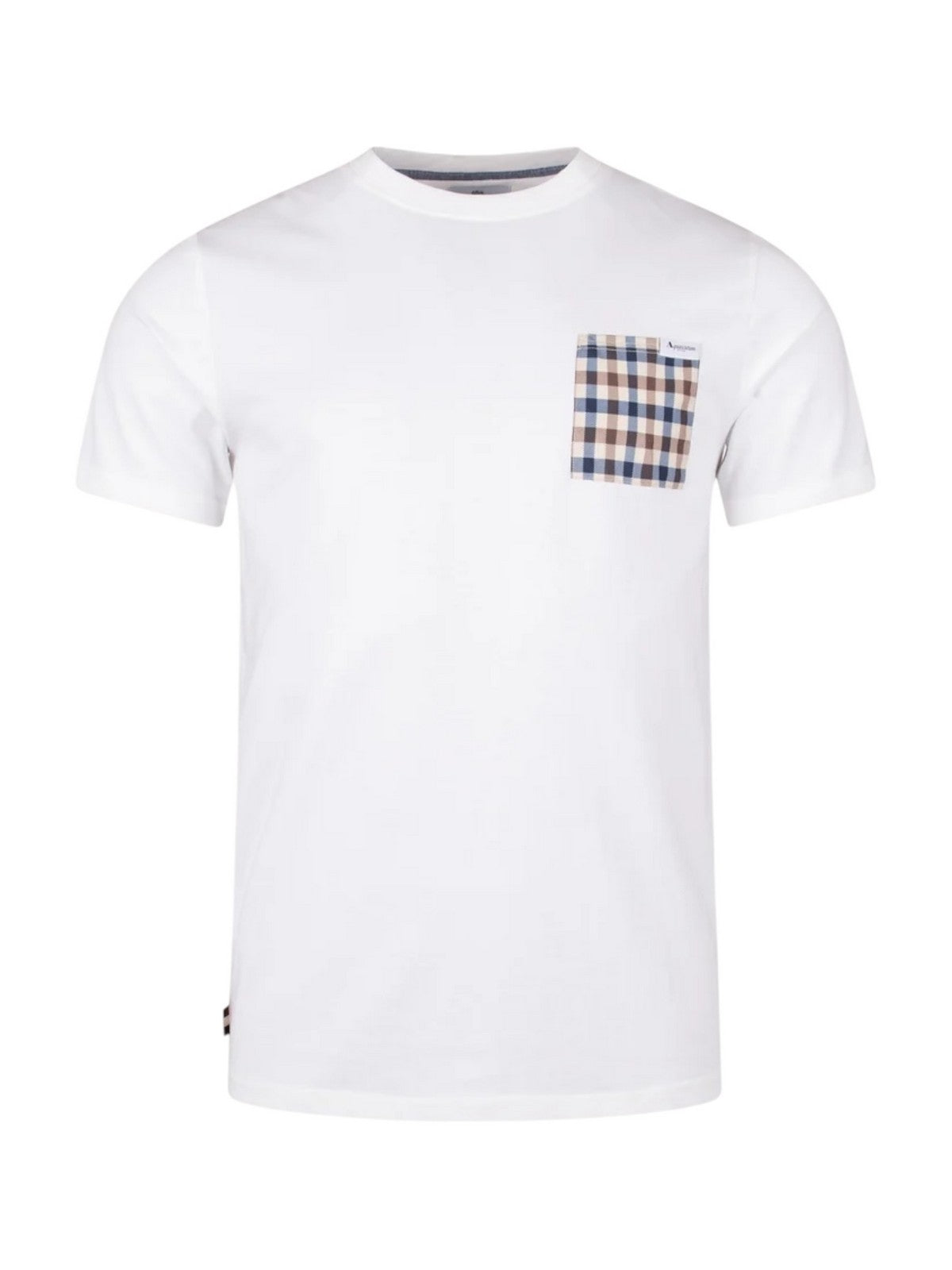 AQUASCUTUM T-shirt Uomo ACTIVE CLUB CHECK POCKET T-SHIRT AA-B004-TS003 BIANCO OPTICAL WHITE gioboutiqueweb