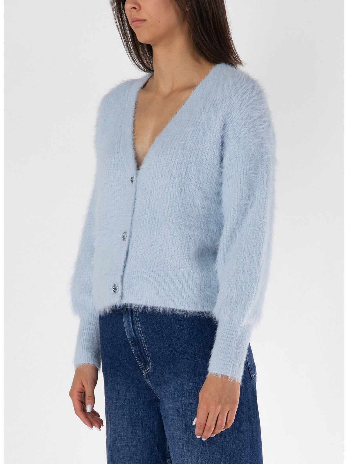 GUESS Cardigan Donna KEYLA LS VN CARDI SWTR W4BR27 Z3BH0 A719 Blu gioboutiqueweb