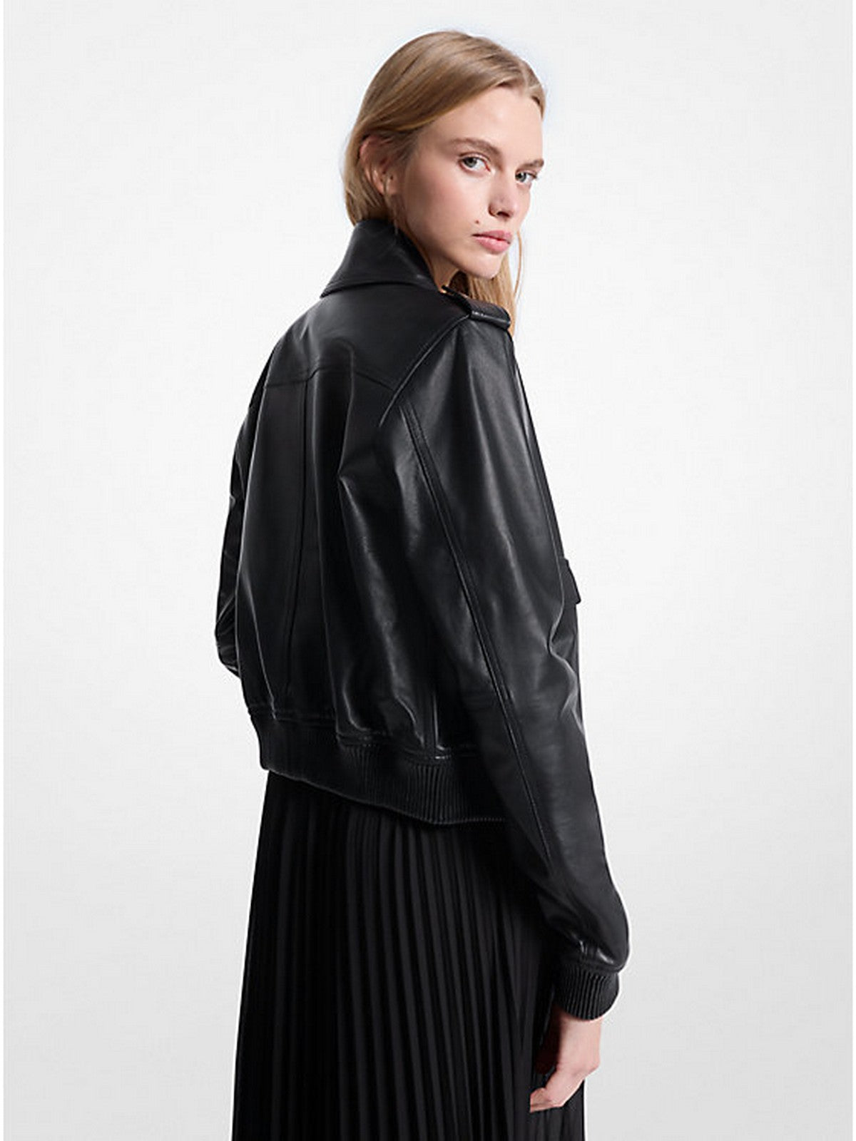 Michael Kors Women's Jacket Leather Blouson MT520iqfaf 001 Black