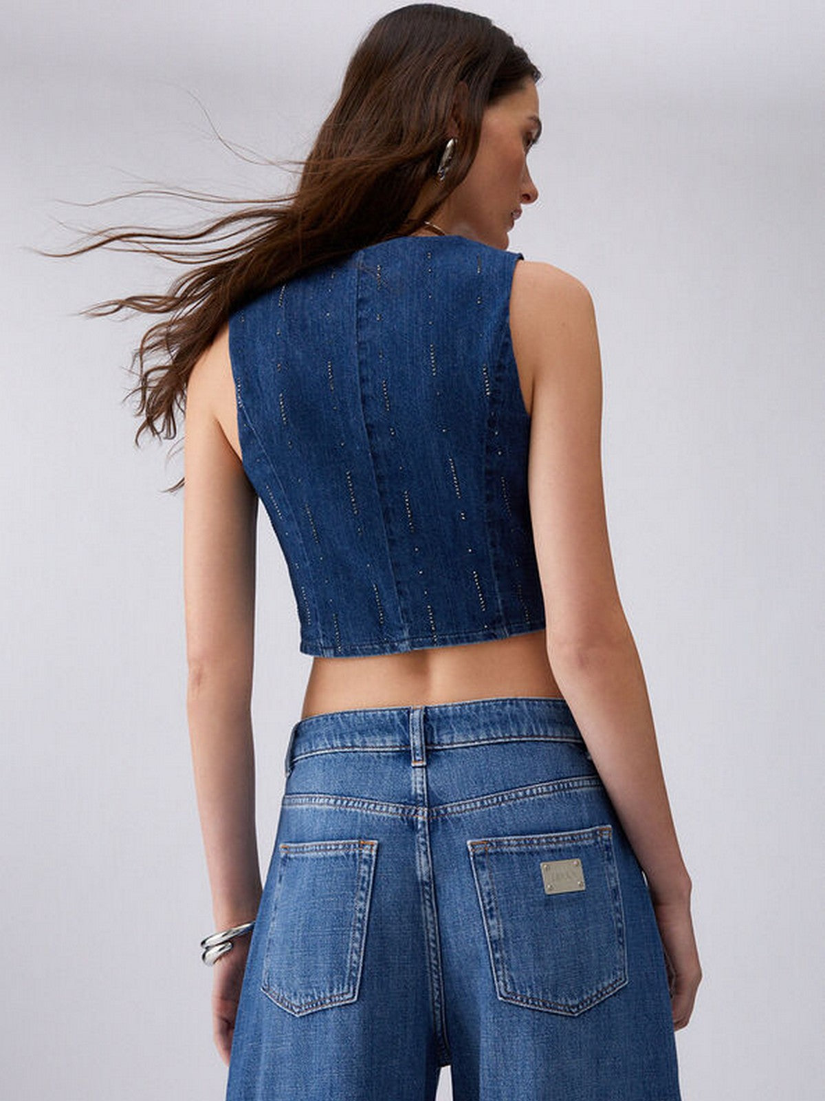 LIU JO BLUE DENIM Gilet Donna UA6188D0315 78033 Den.Blue starry wash gioboutiqueweb