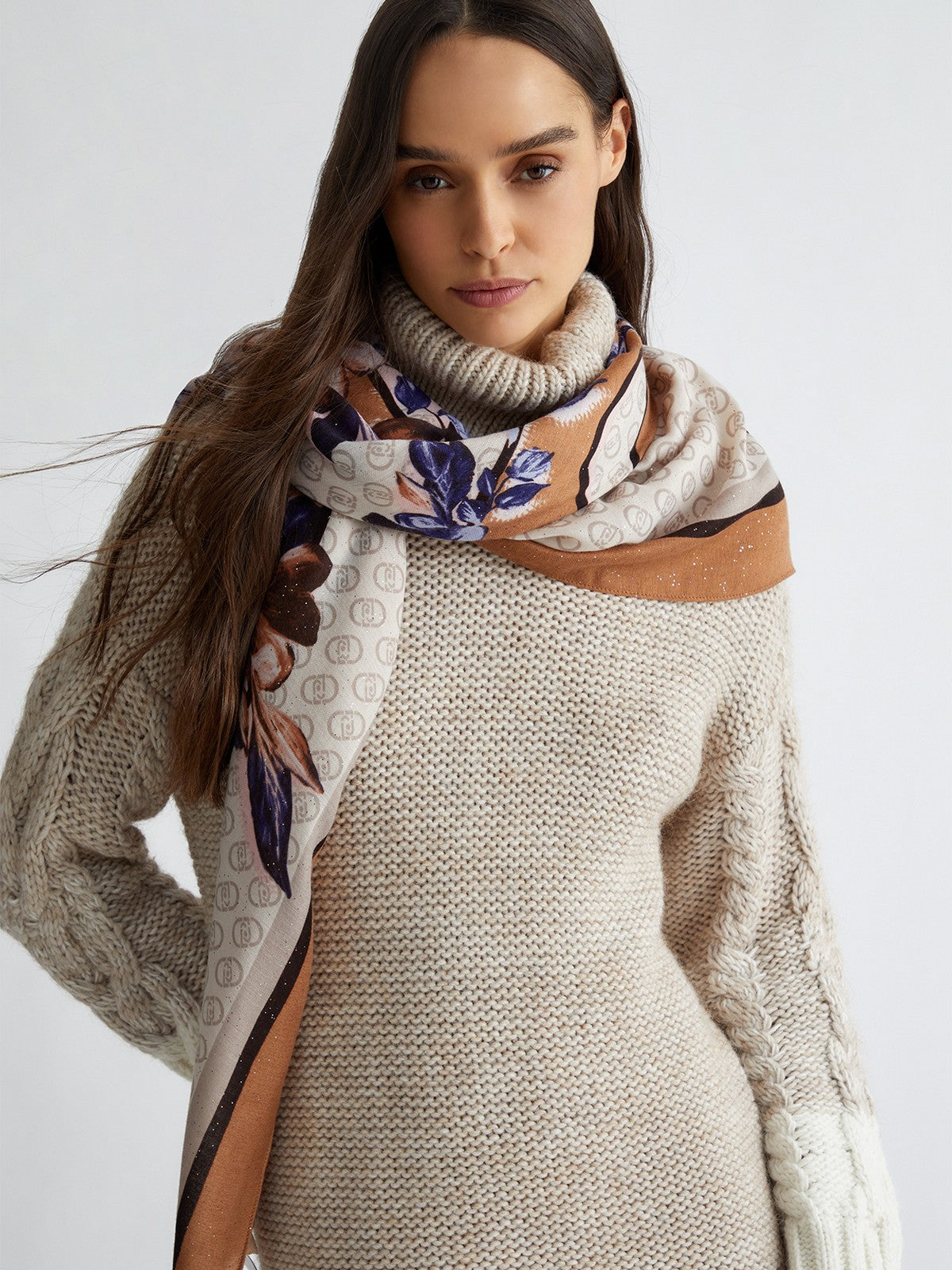 LIU JO SOFT Foulard Donna 2F4098T0300 00070 Marrone gioboutiqueweb