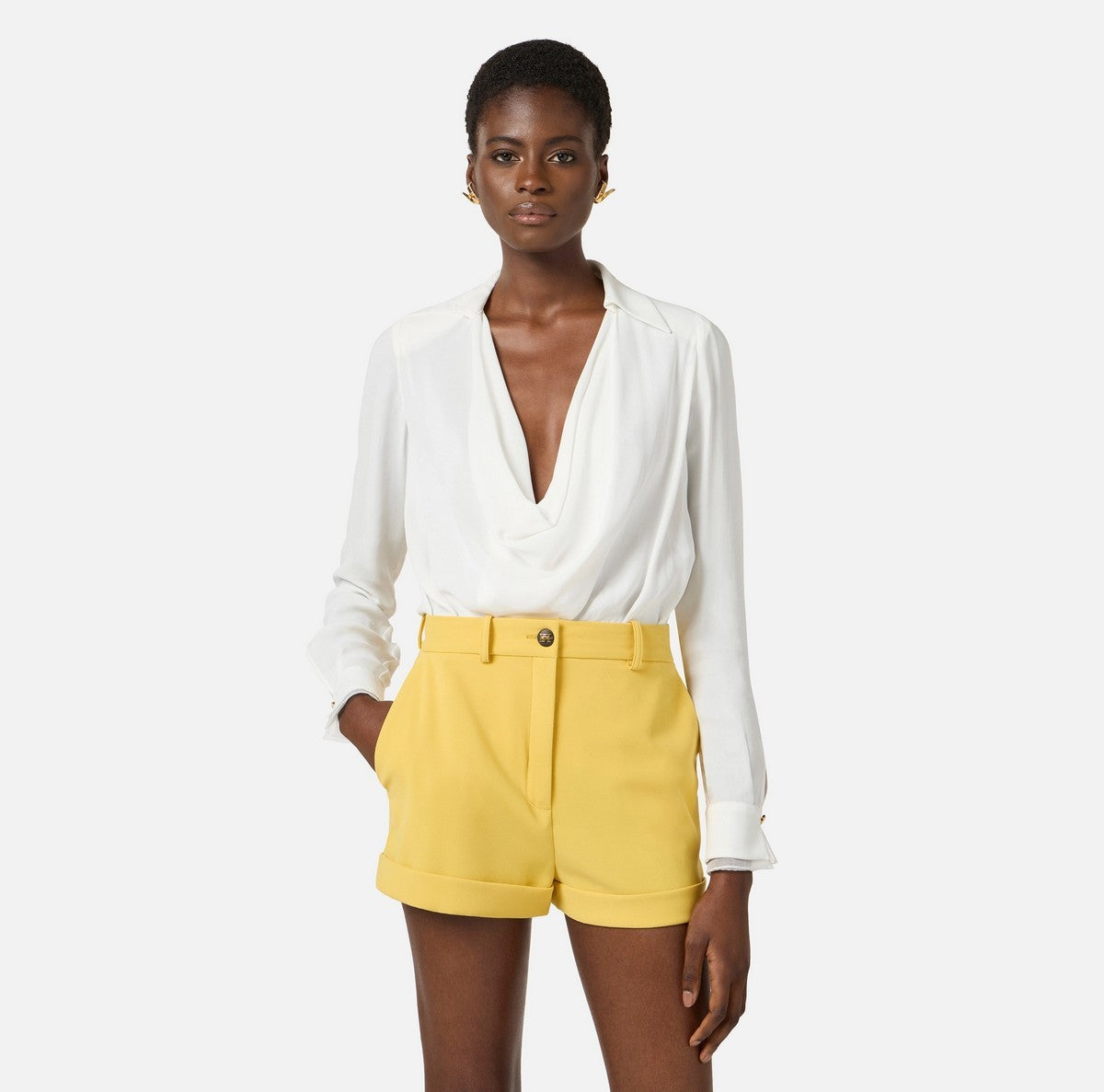 ELISABETTA FRANCHI Body Donna CB00261E2 360 Avorio gioboutiqueweb