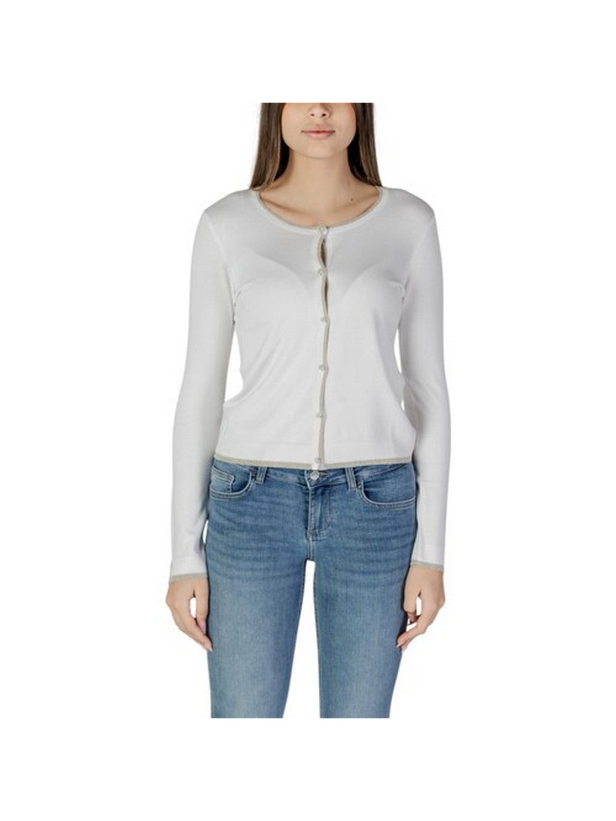 LIU JO WHITE Cardigan Donna WXX056MS49I 10701 BIANCO LANA gioboutiqueweb