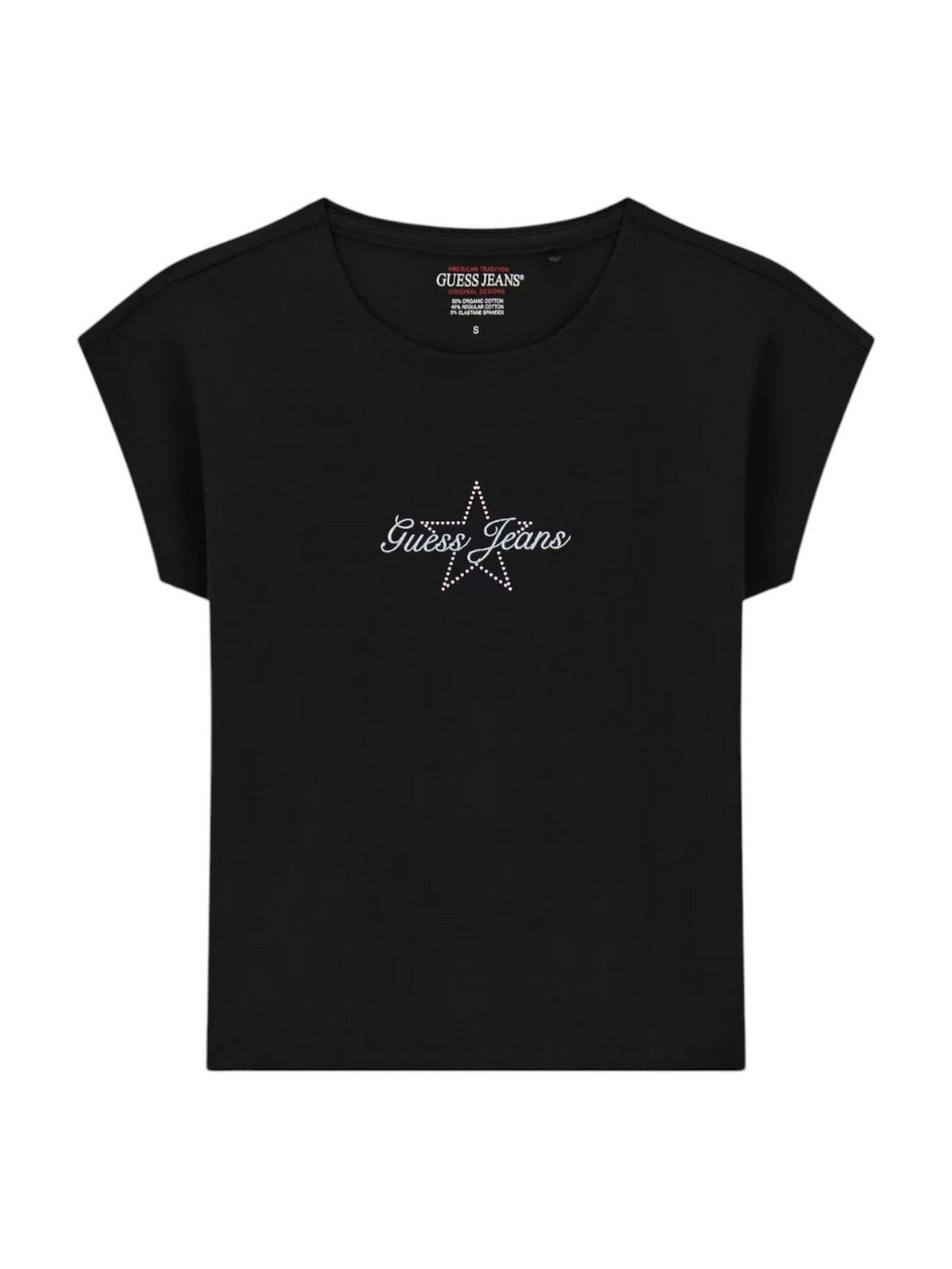 GUESS T-shirt Donna GJ SS RAGLAN STAR BABY TEE W6RI21 J1314 JBLK Jet Black A996