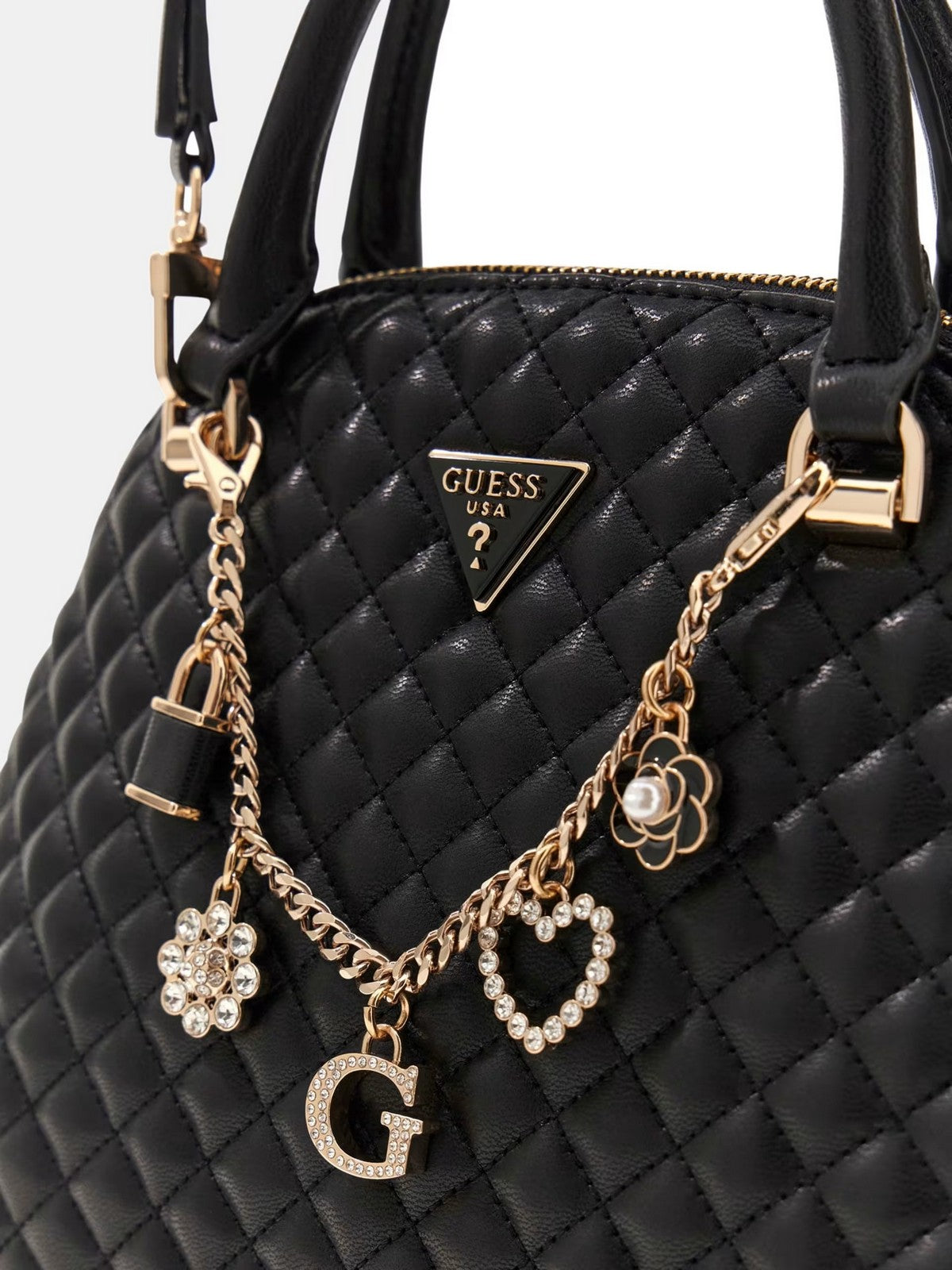 GUESS Borsa Donna EVERLEE DOME SATCHEL HWEG86 79050 BLA BLACK gioboutiqueweb