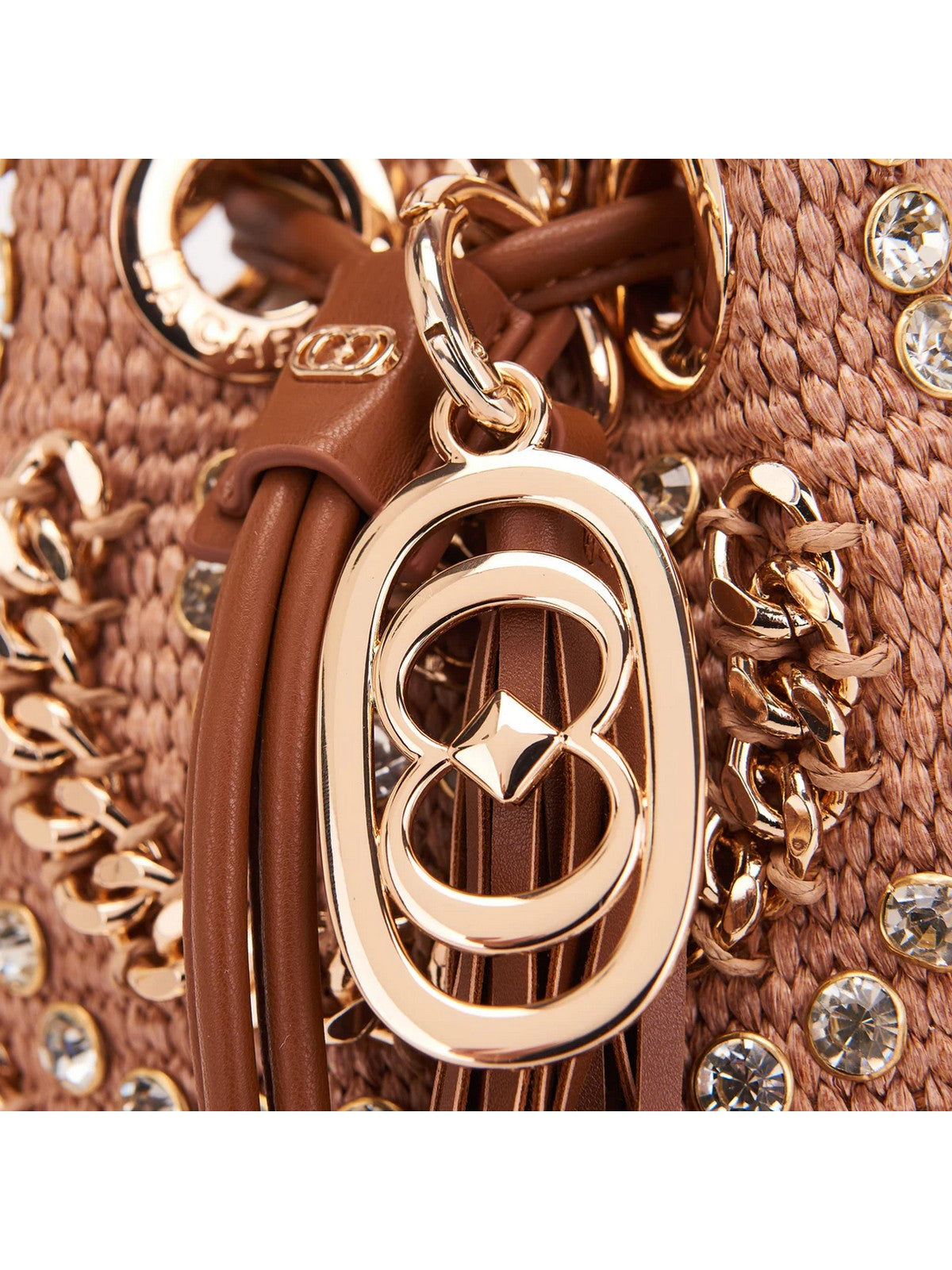 LA CARRIE Borsa Donna MIRROR SMALL BUCKET RAPHIA +SYNT. 151C-ES-100 RSY/CUO Marrone gioboutiqueweb