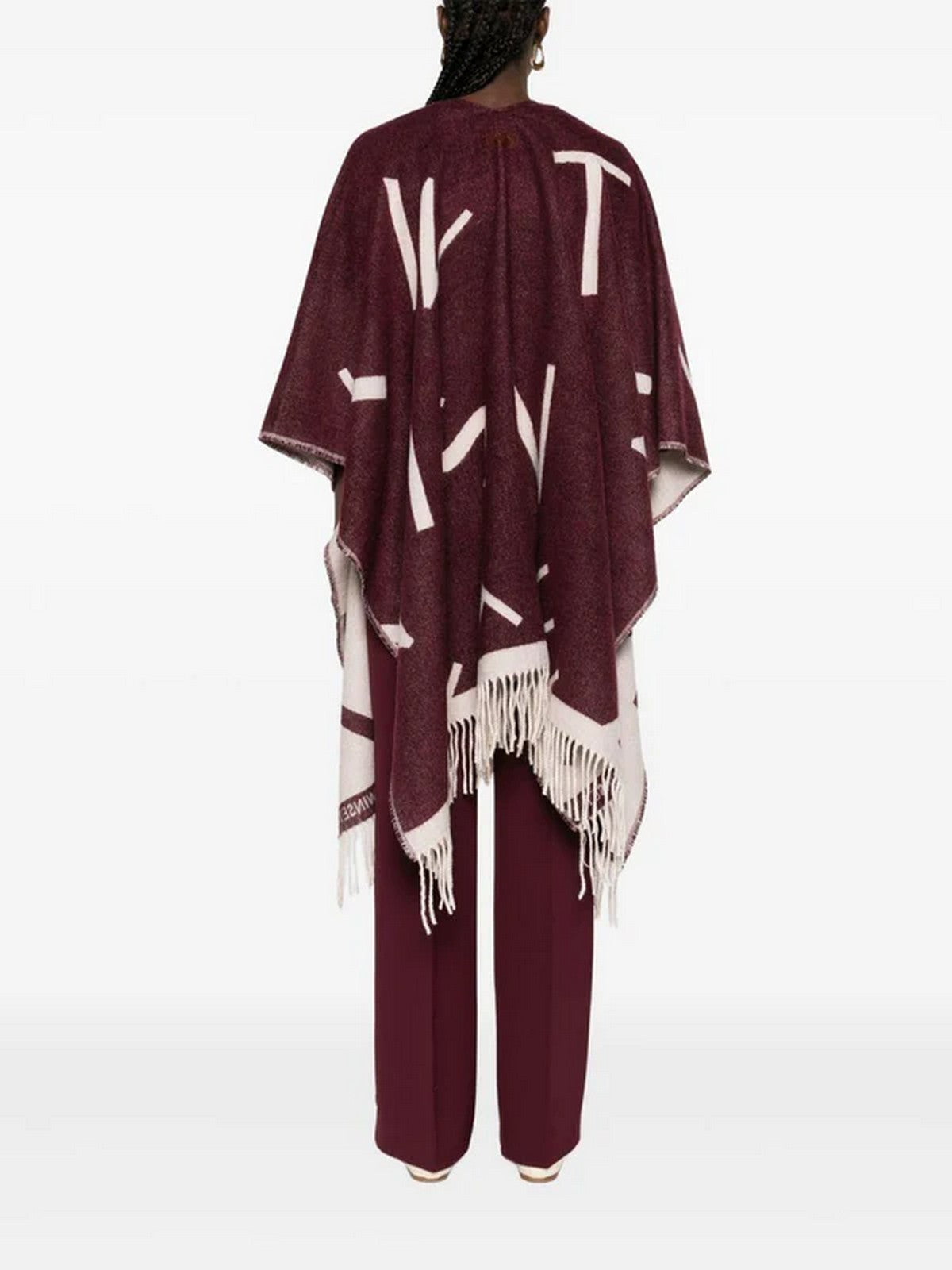 TWINSET Mantella Donna JACQUARD LOGO PONCHO 252TA4220 05609 WINETASTING