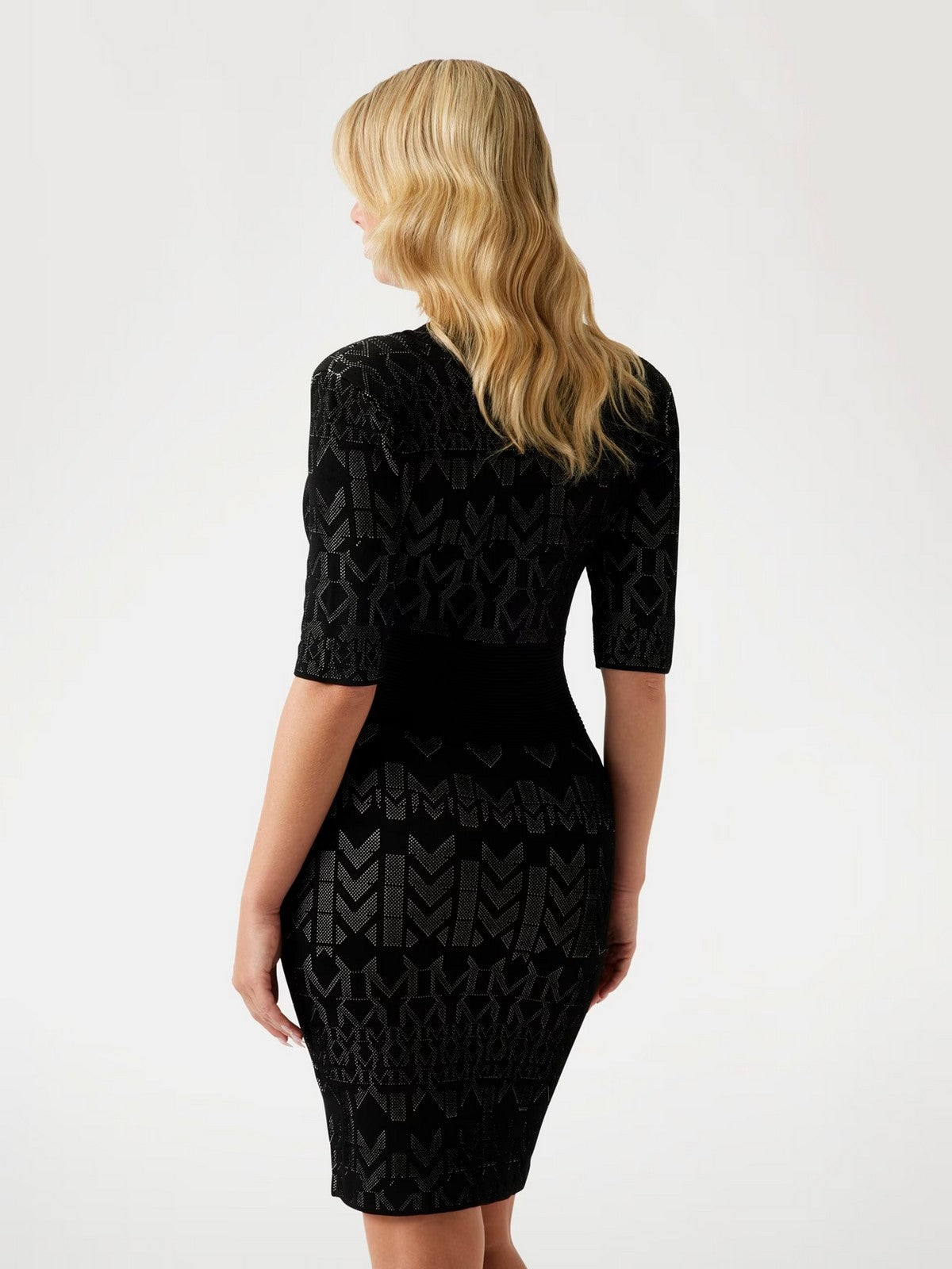 MARCIANO Abito Donna BILLIE MONOG V NECK DRESS SWTR 5YGK20 5877Z FNWI GEOMETRIC MONOGRAM N