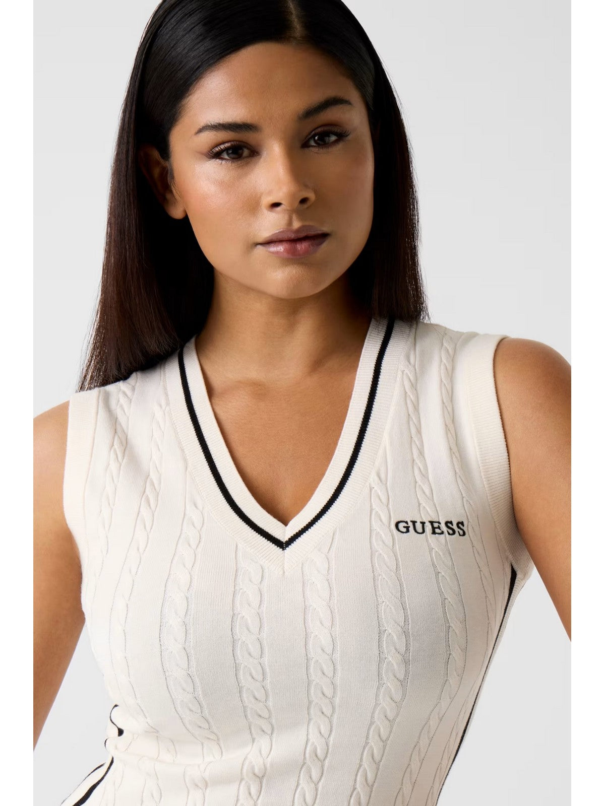 GUESS SPORT Abito Donna SHARI DRESS SWTR V6RK09 Z4652 G1O6 DOVE WHITE