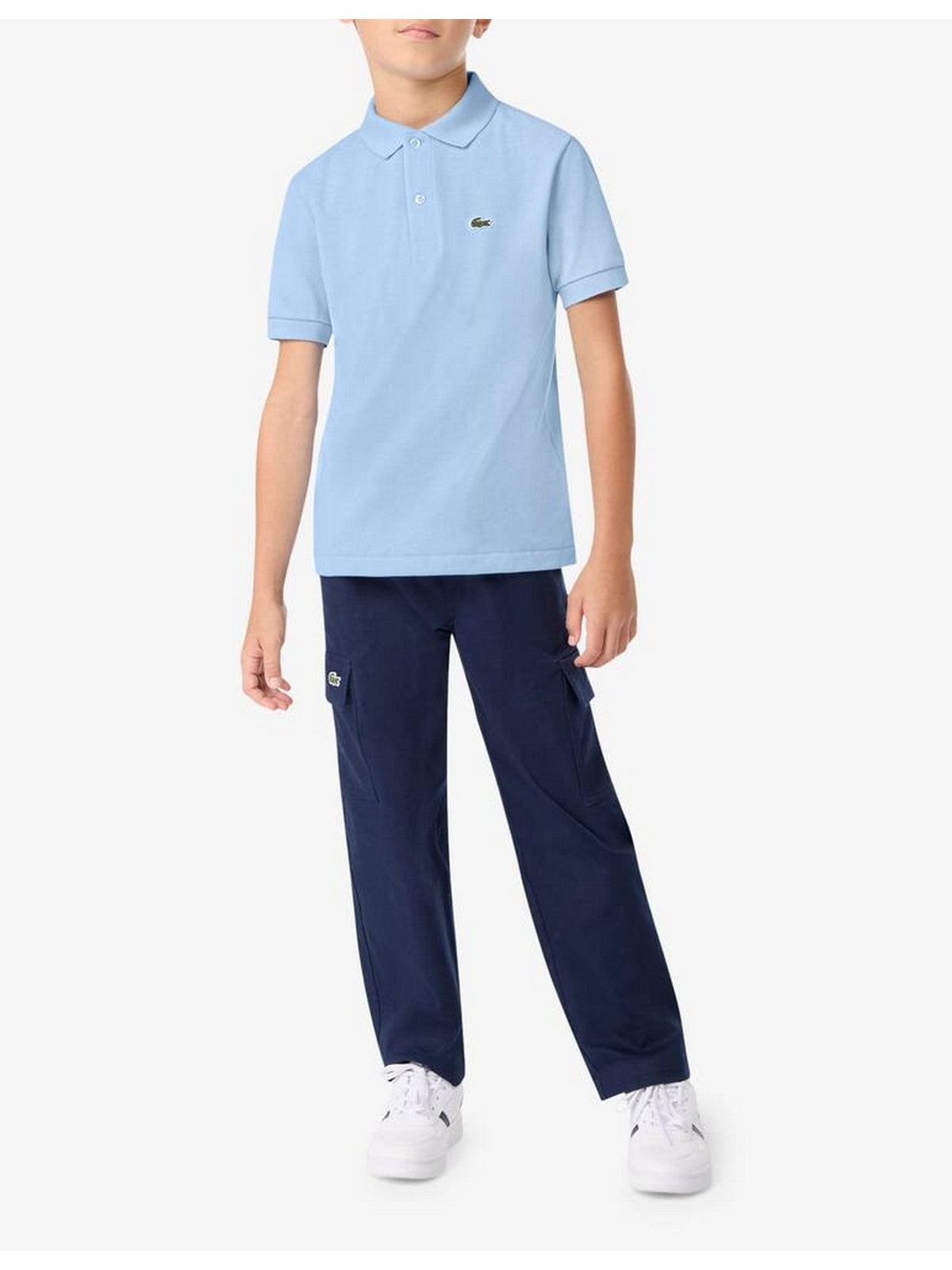 LACOSTE KIDS Polo Unisex bambino LCB NON-ORGANIC PETIT PIQUE PO 847354 HBP AZZURRO