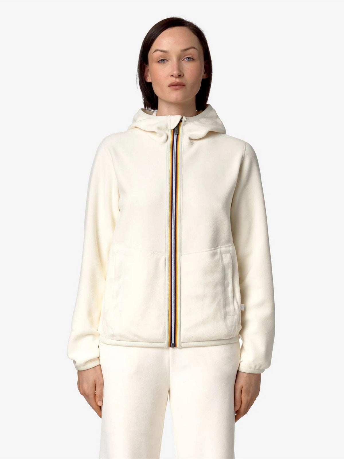 K-Way Women's Lily Velour Polar Double K8138NW AV9 white jacket