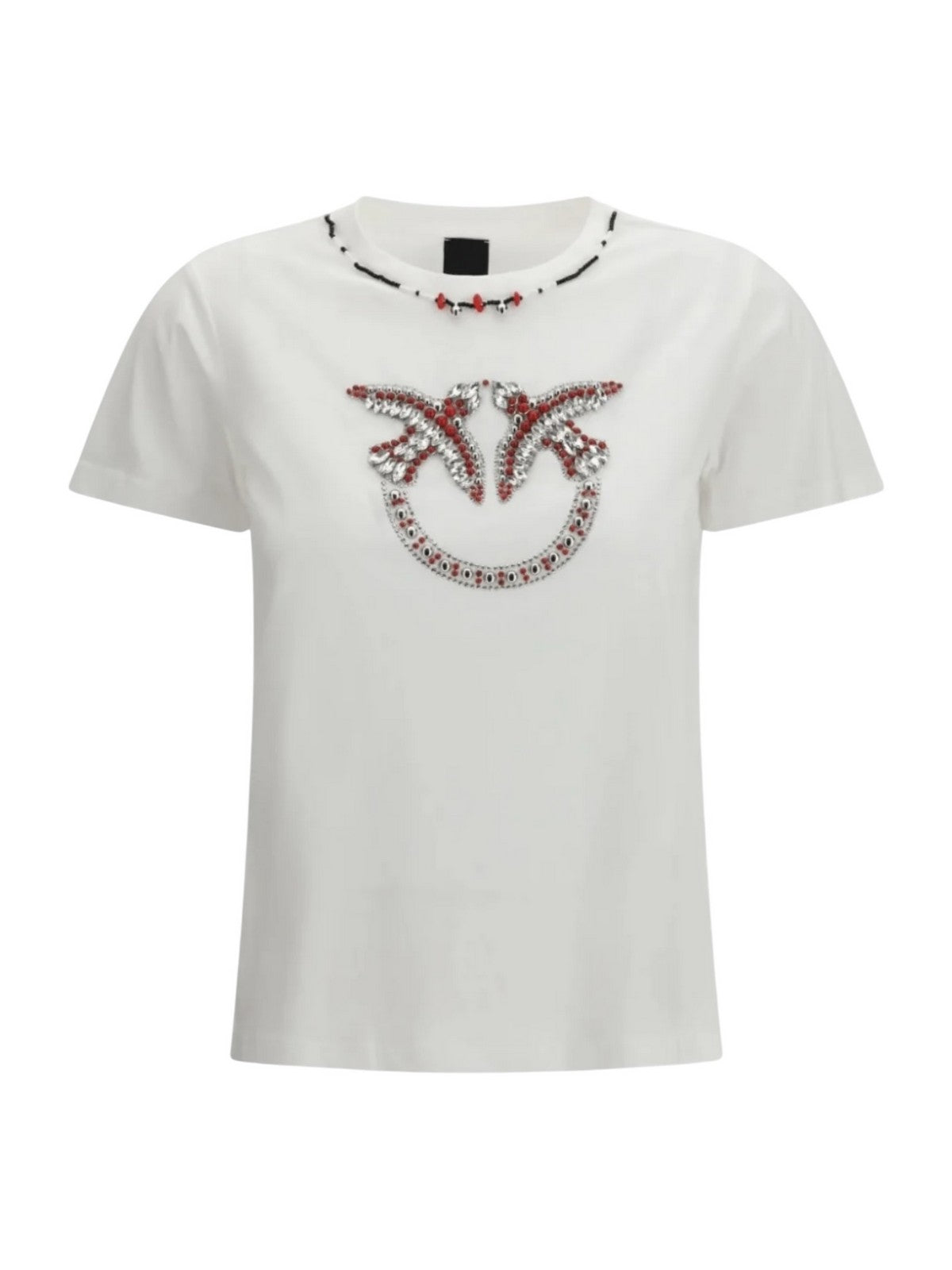 PINKO T-shirt Donna FIDENZA T-SHIRT 107094-A3C7 ZR2 BIANCO/ROSSO gioboutiqueweb