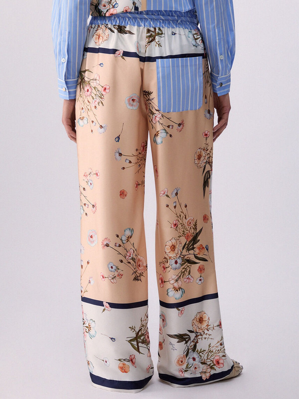 LIU JO WHITE Pantalone Donna WA6358T2555 P9546 Blu str/bloom.big gioboutiqueweb