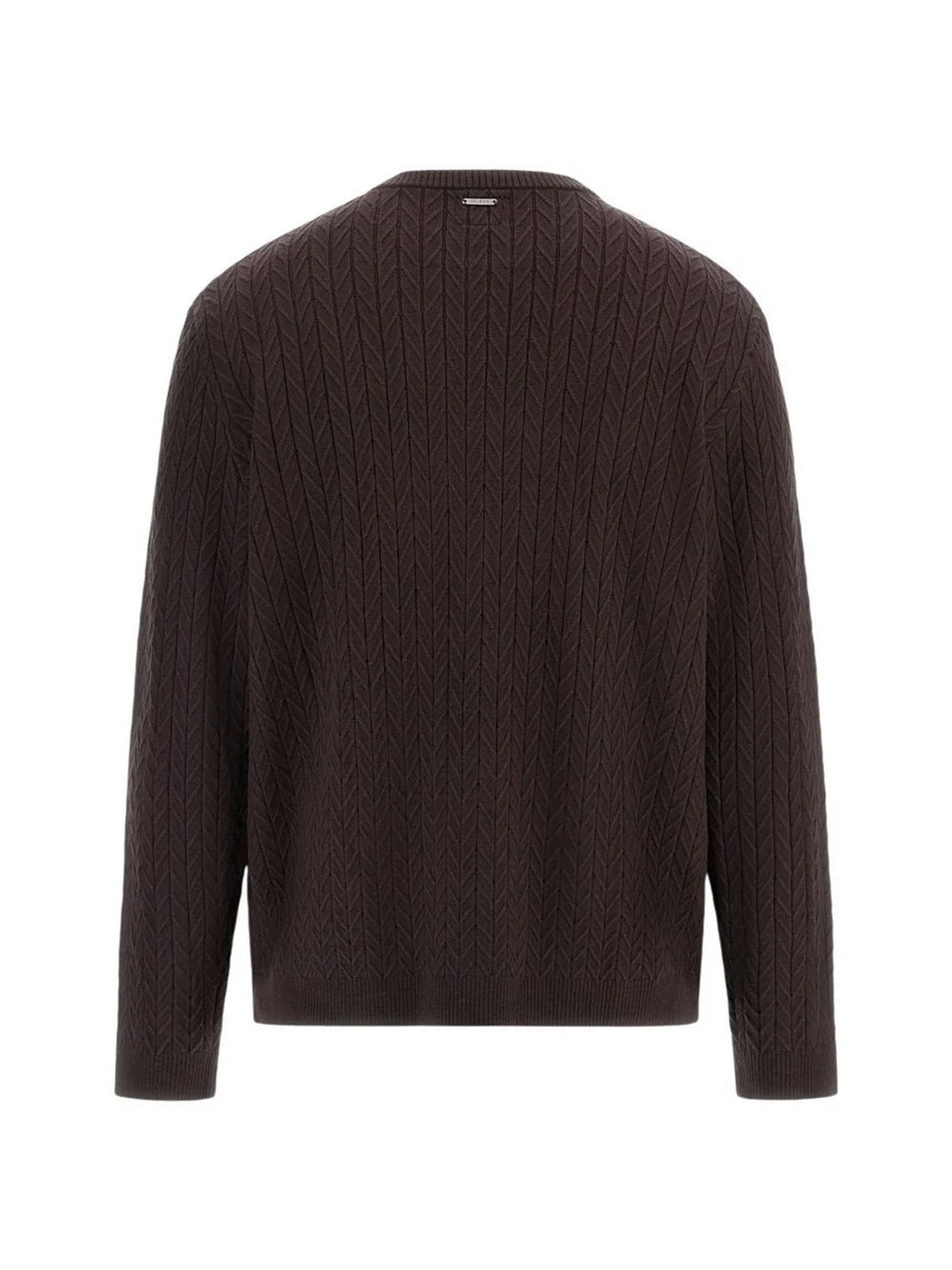 GUESS Maglione Uomo LS CN IVAN CHEVRON SWTR M5BR41 Z2ZK2 G1H3 BARK BROWN