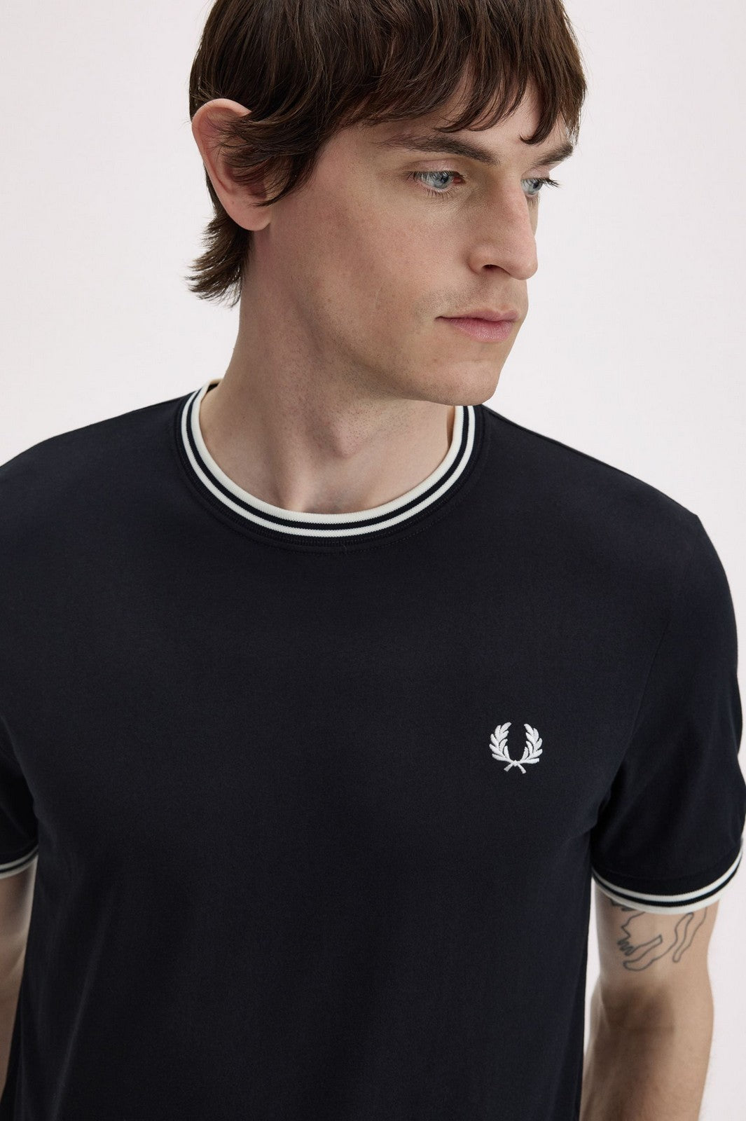 FRED PERRY T-shirt Uomo FP TWIN TIPPED T-SHIRT FP-M1588V 102 BLACK