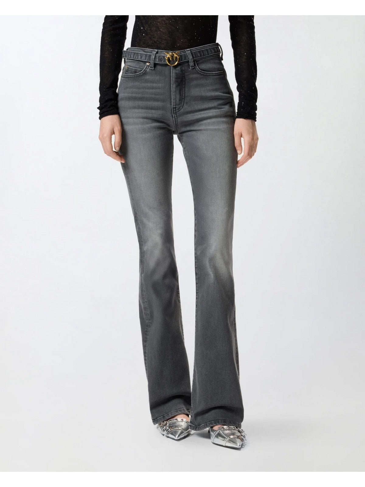 PINKO Jeans Donna FLORA FLARE 100166-A2S2 PJ9 LAVAGGIO DARK GRAY gioboutiqueweb